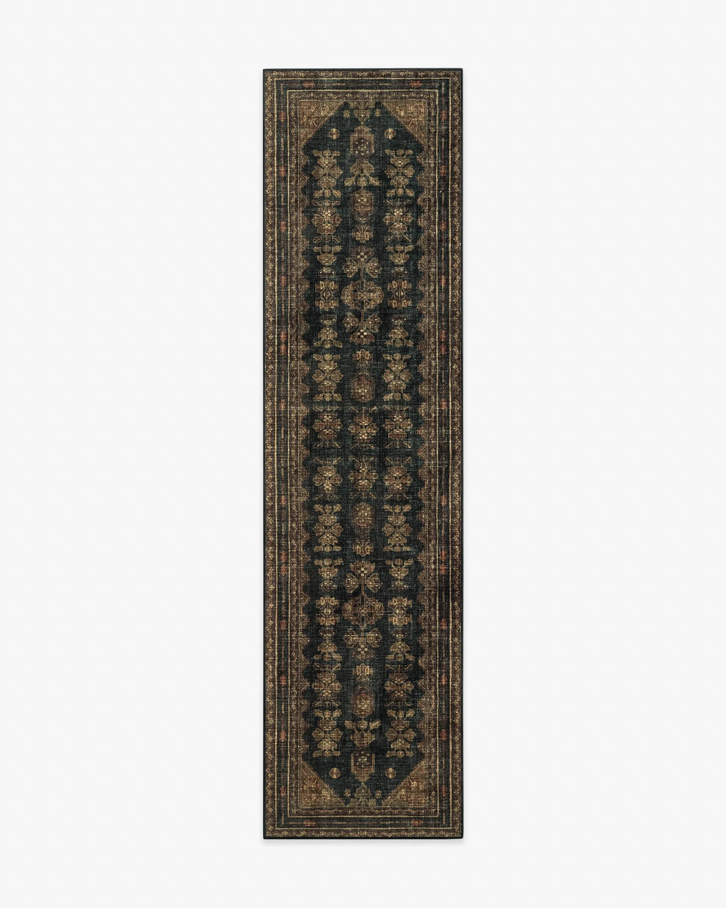 Runner Area Rug Machine Washable - Black, Brown