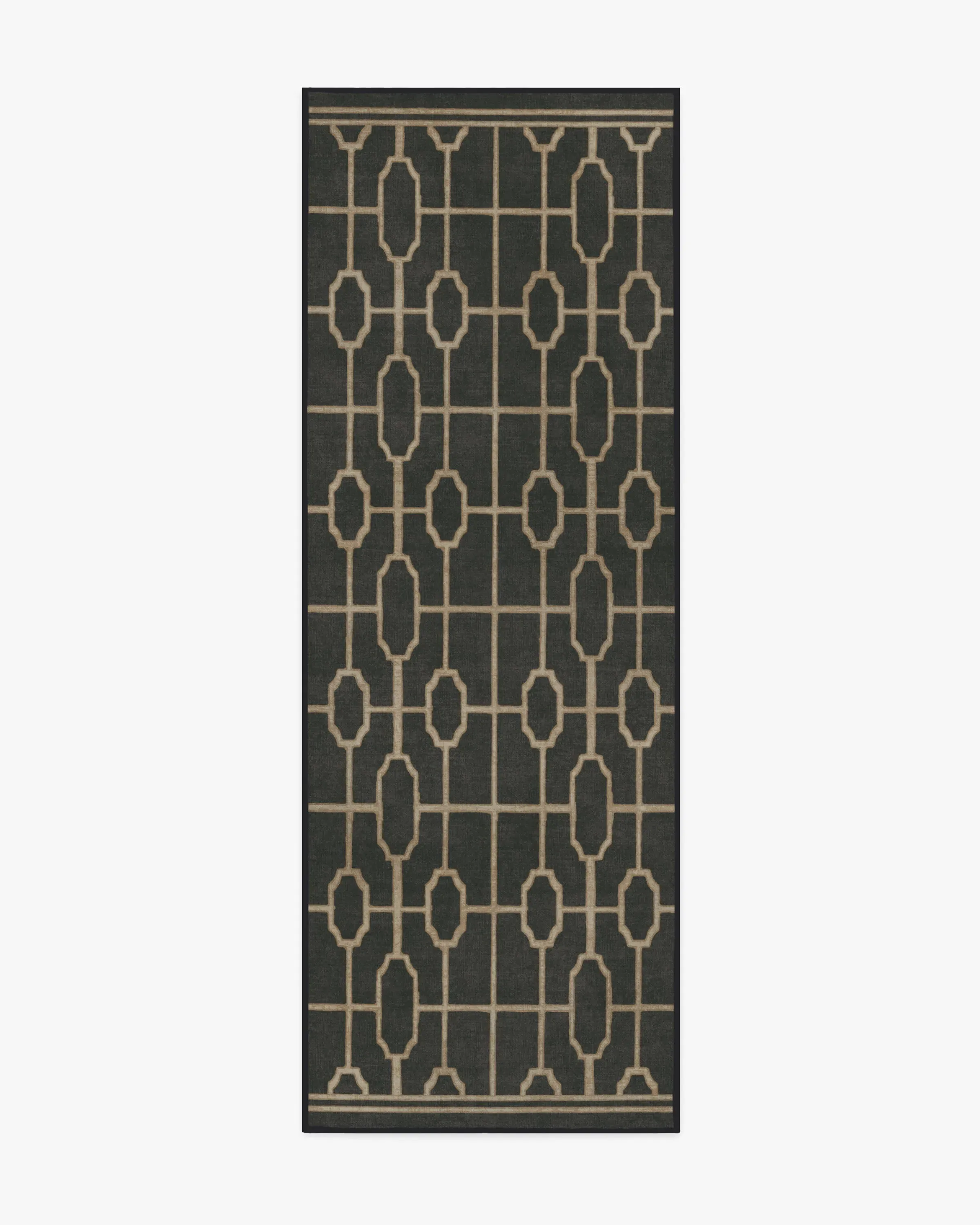 Runner Area Rug Machine Washable - Black, Gold