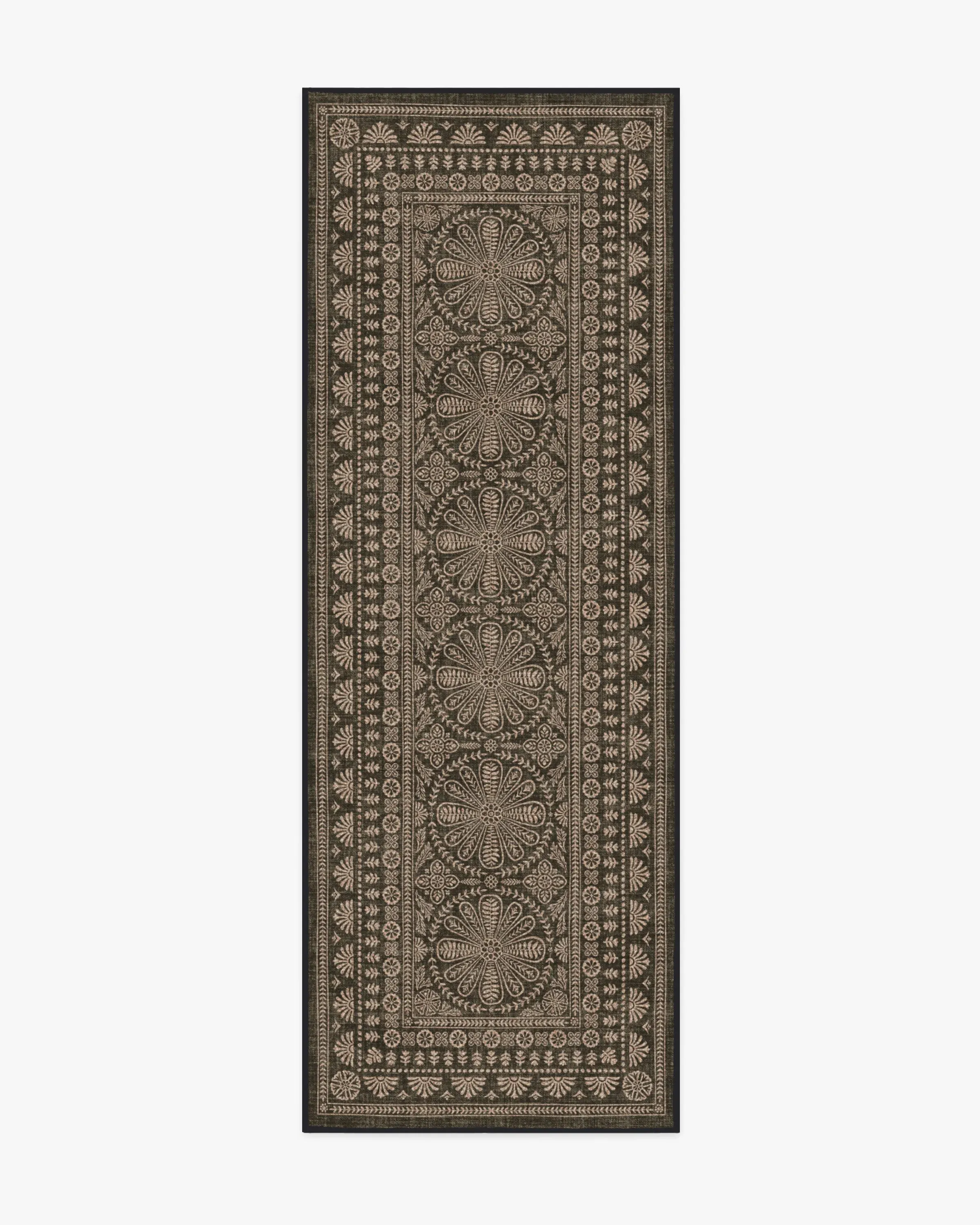 Runner Area Rug Machine Washable - Black, Polyester