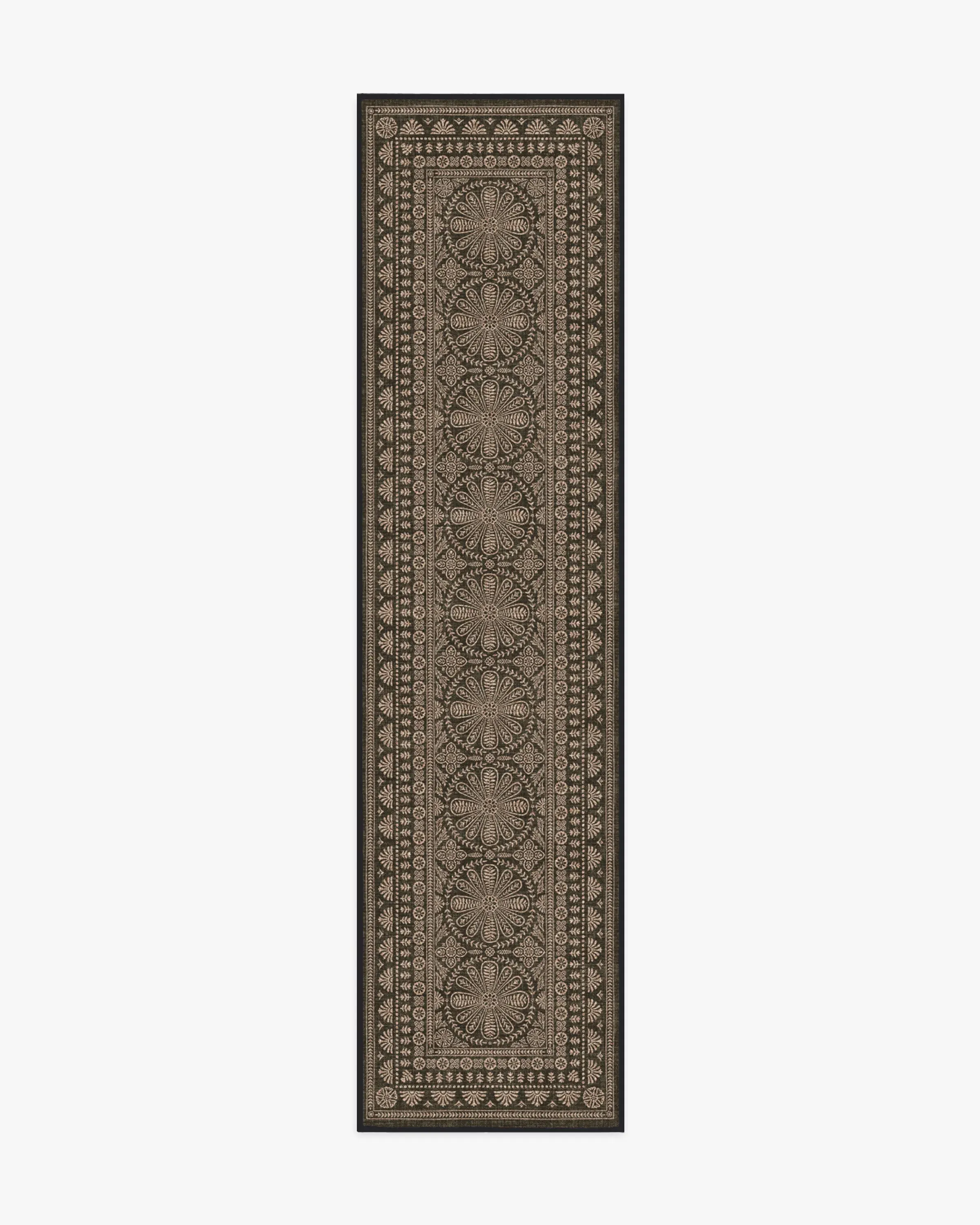 Runner Area Rug Machine Washable - Black, Polyester