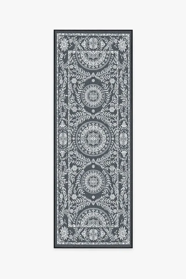 Runner Area Rug Machine Washable - Black