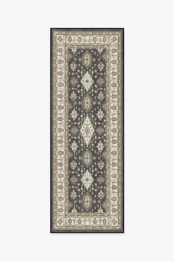 Runner Area Rug Machine Washable - Black