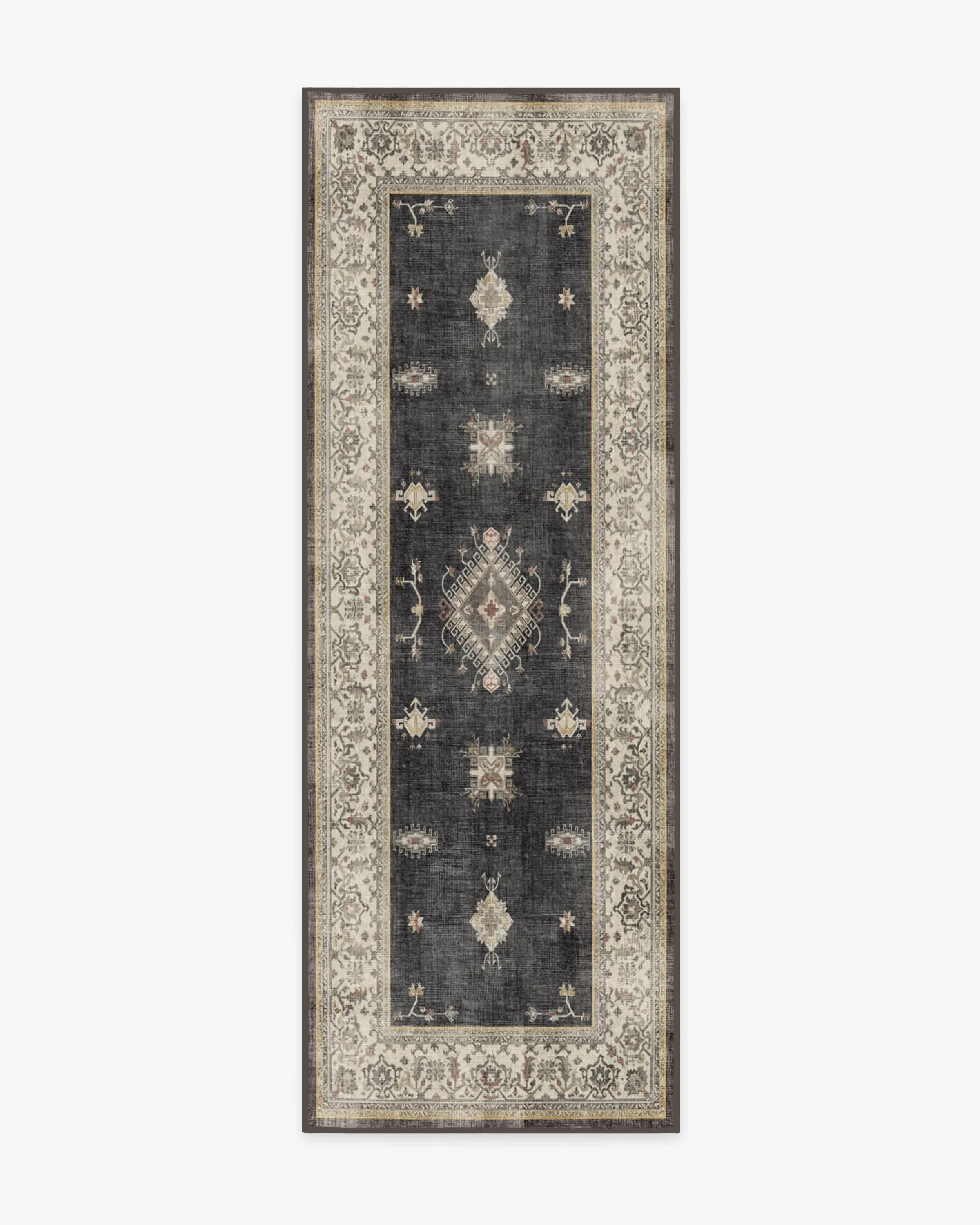 Runner Area Rug Machine Washable - Black