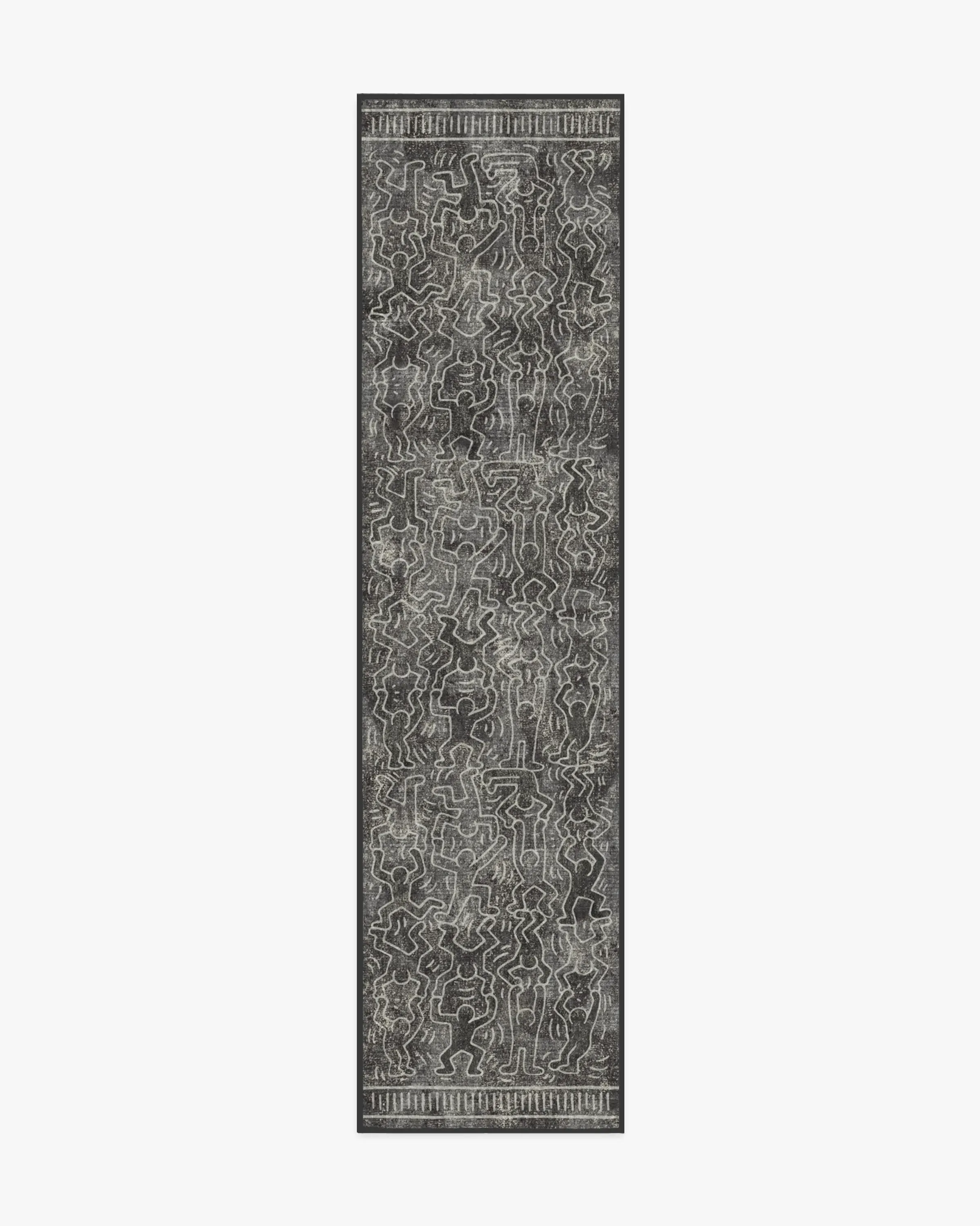 Runner Area Rug Machine Washable - Black