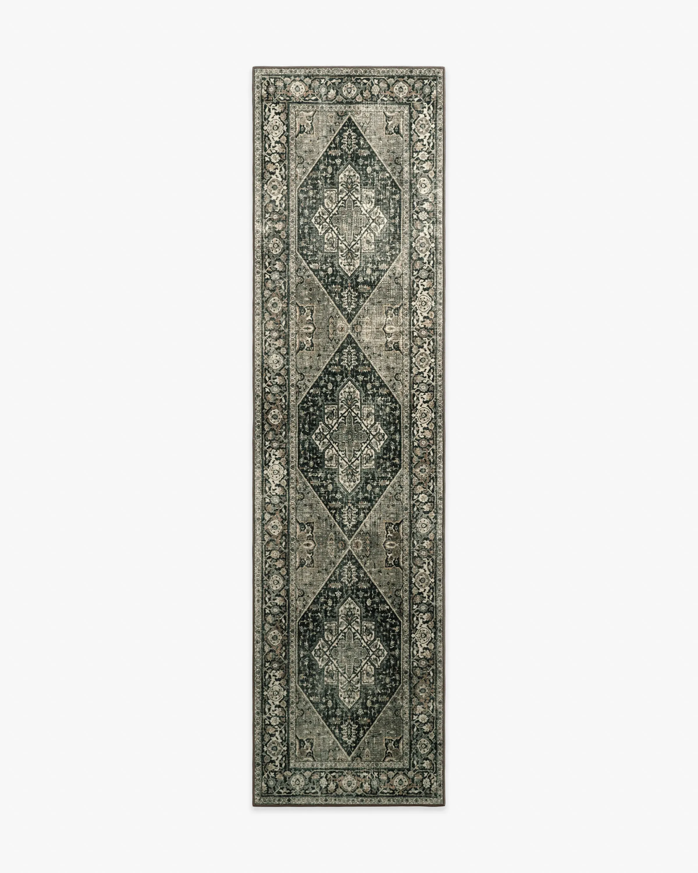 Runner Area Rug Machine Washable - Black