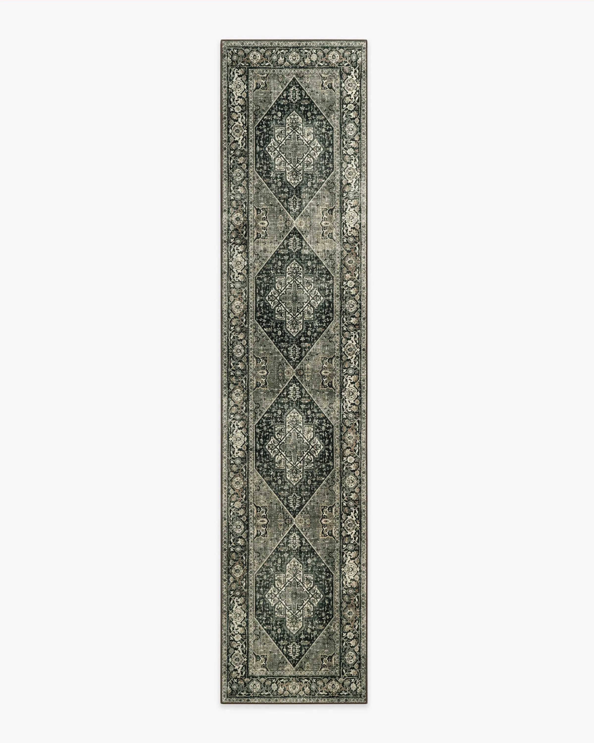 Runner Area Rug Machine Washable - Black