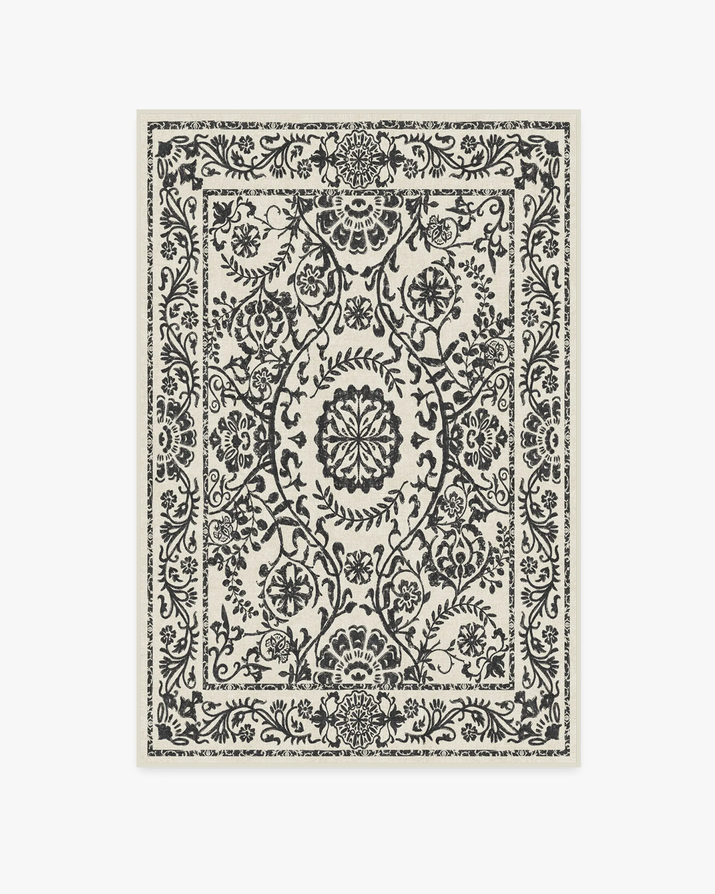 Runner Area Rug Machine Washable - Black & White
