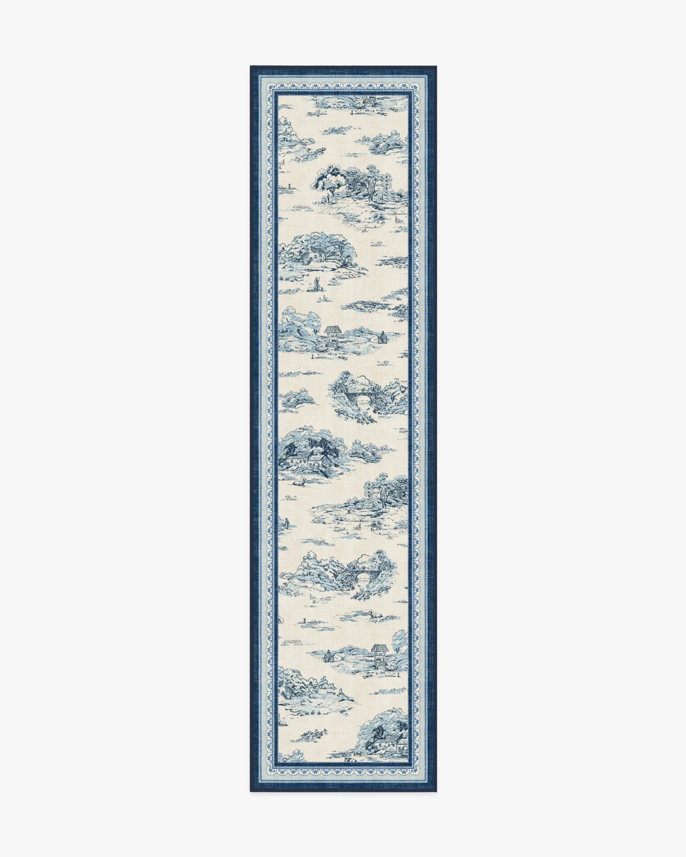 Runner Area Rug Machine Washable - Blue