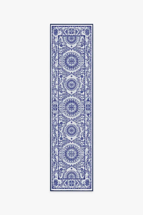 Runner Area Rug Machine Washable - Blue