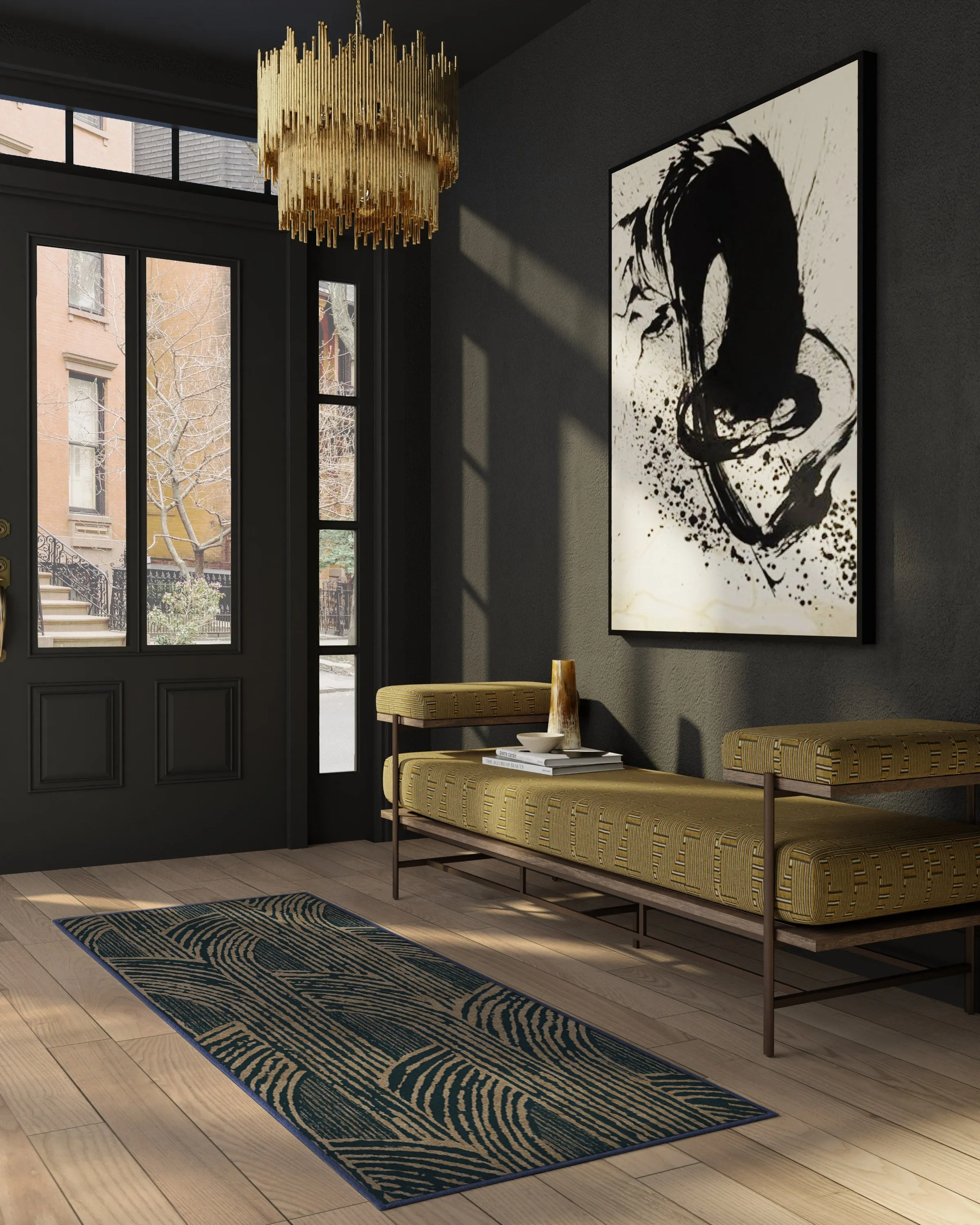 Runner Area Rug Machine Washable - Blue