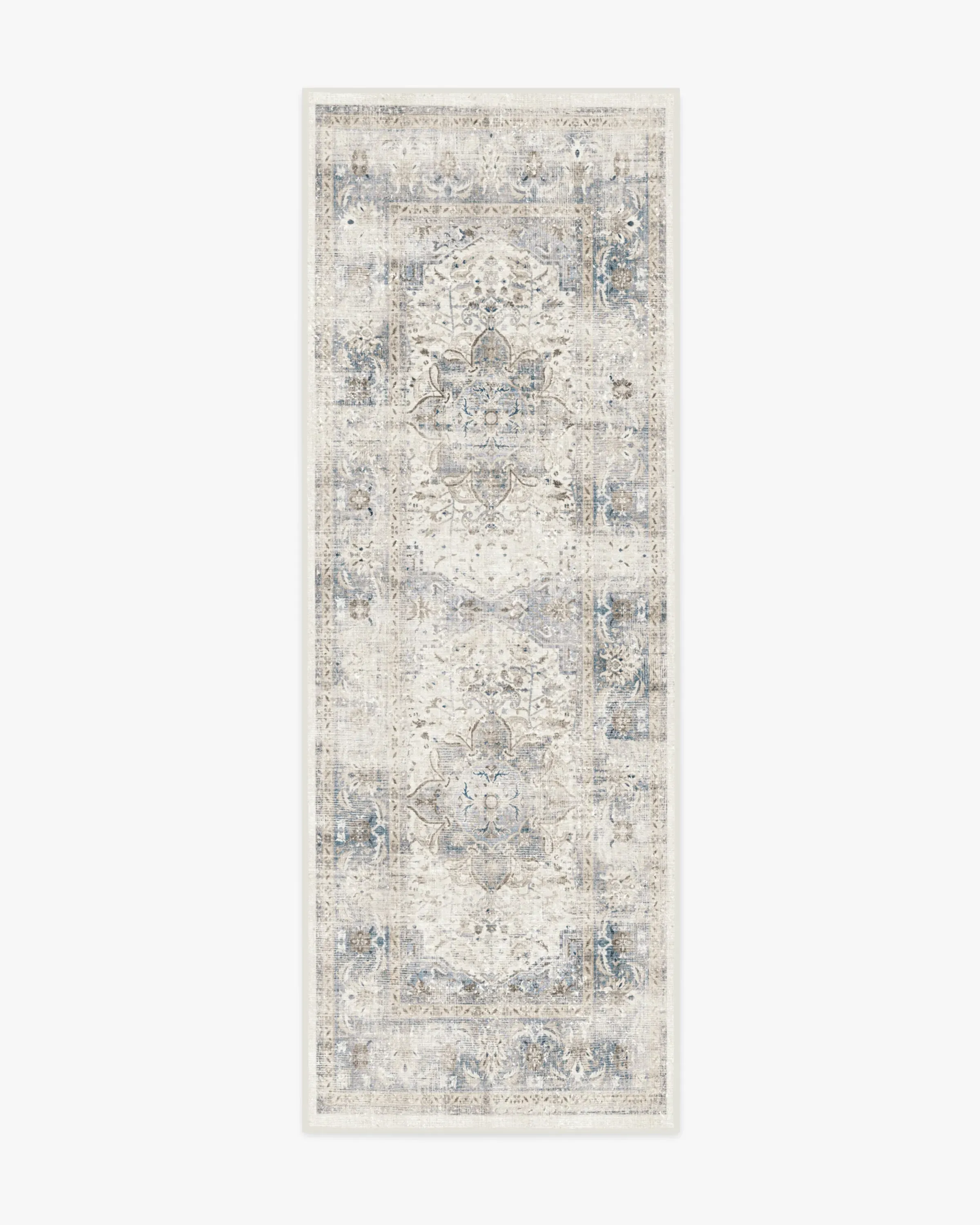Runner Area Rug Machine Washable - Blue, Chenille