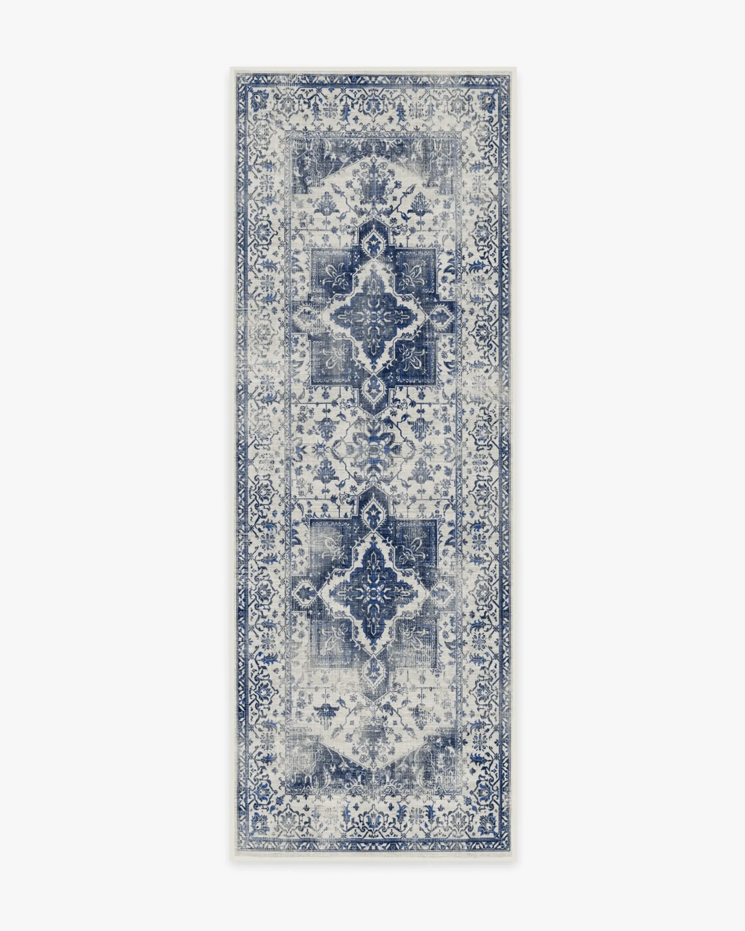 Runner Area Rug Machine Washable - Blue, Chenille