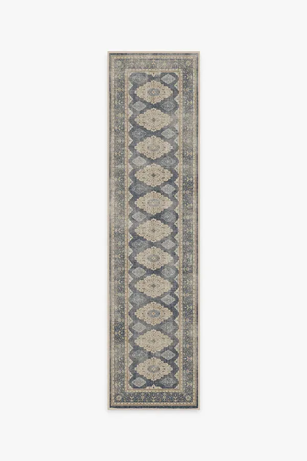 Runner Area Rug Machine Washable - Blue, Chenille
