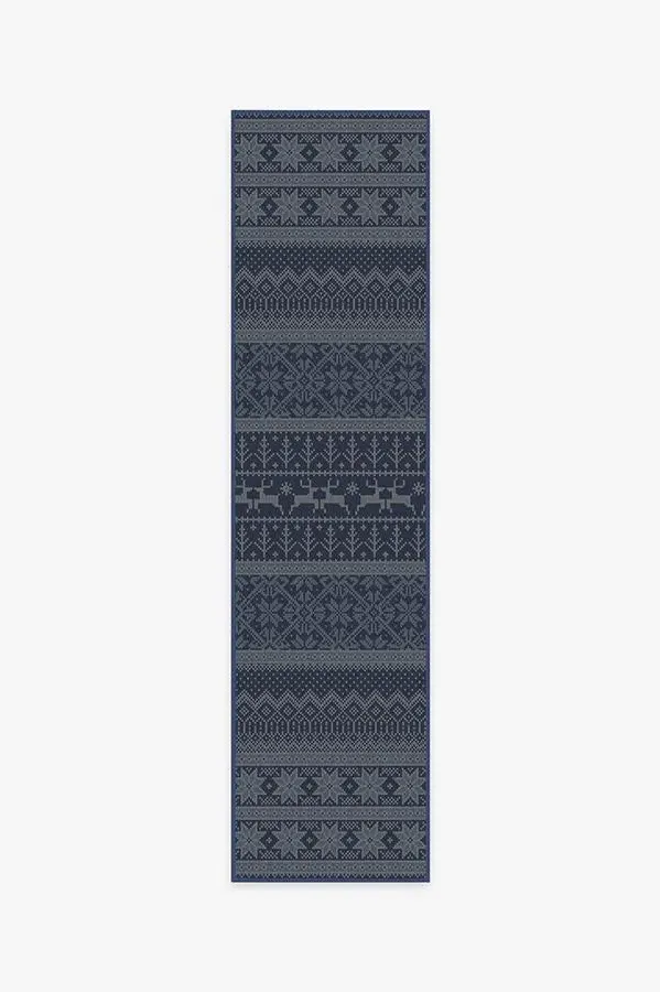 Runner Area Rug Machine Washable - Blue, Chenille