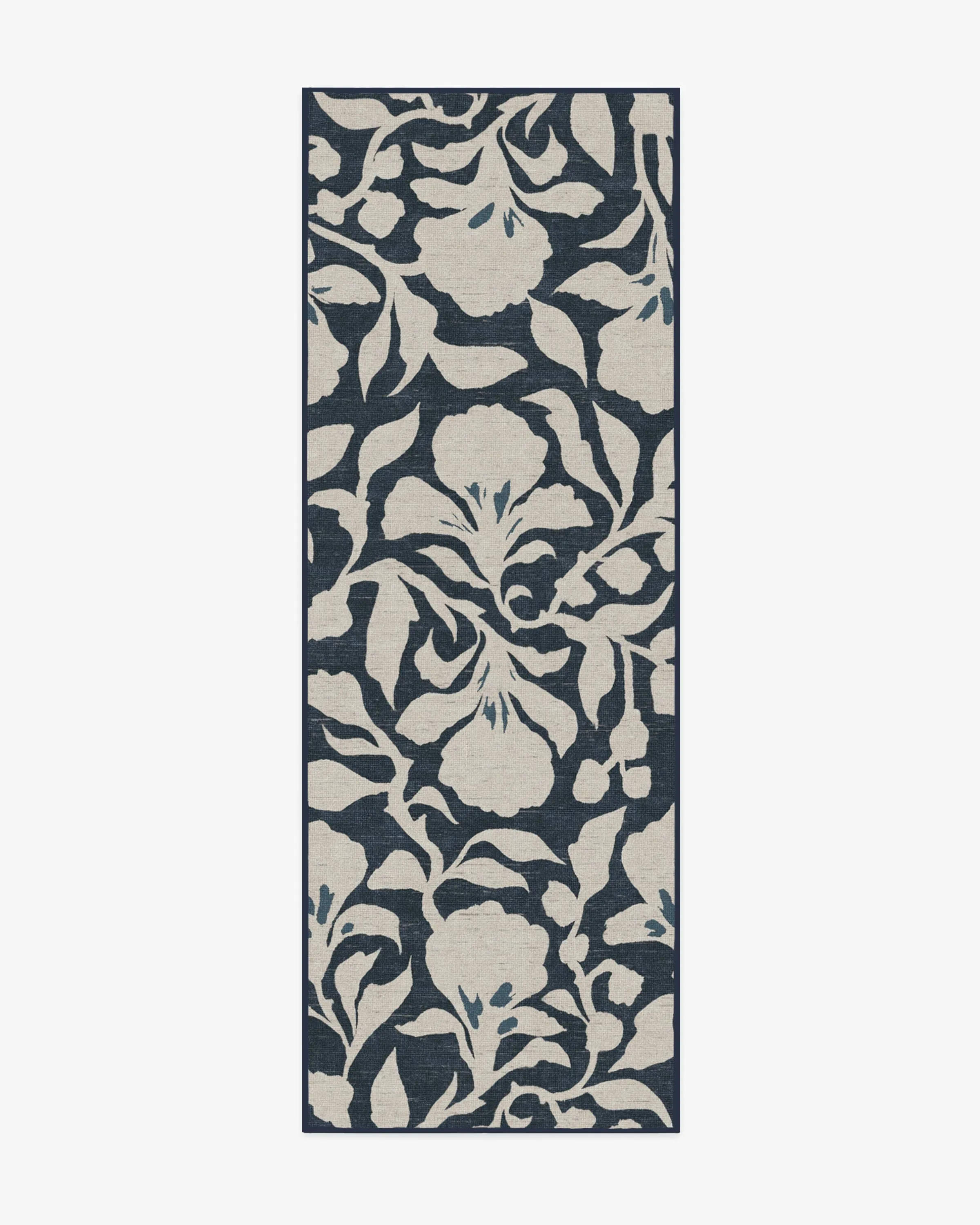 Runner Area Rug Machine Washable - Blue, Flatwoven