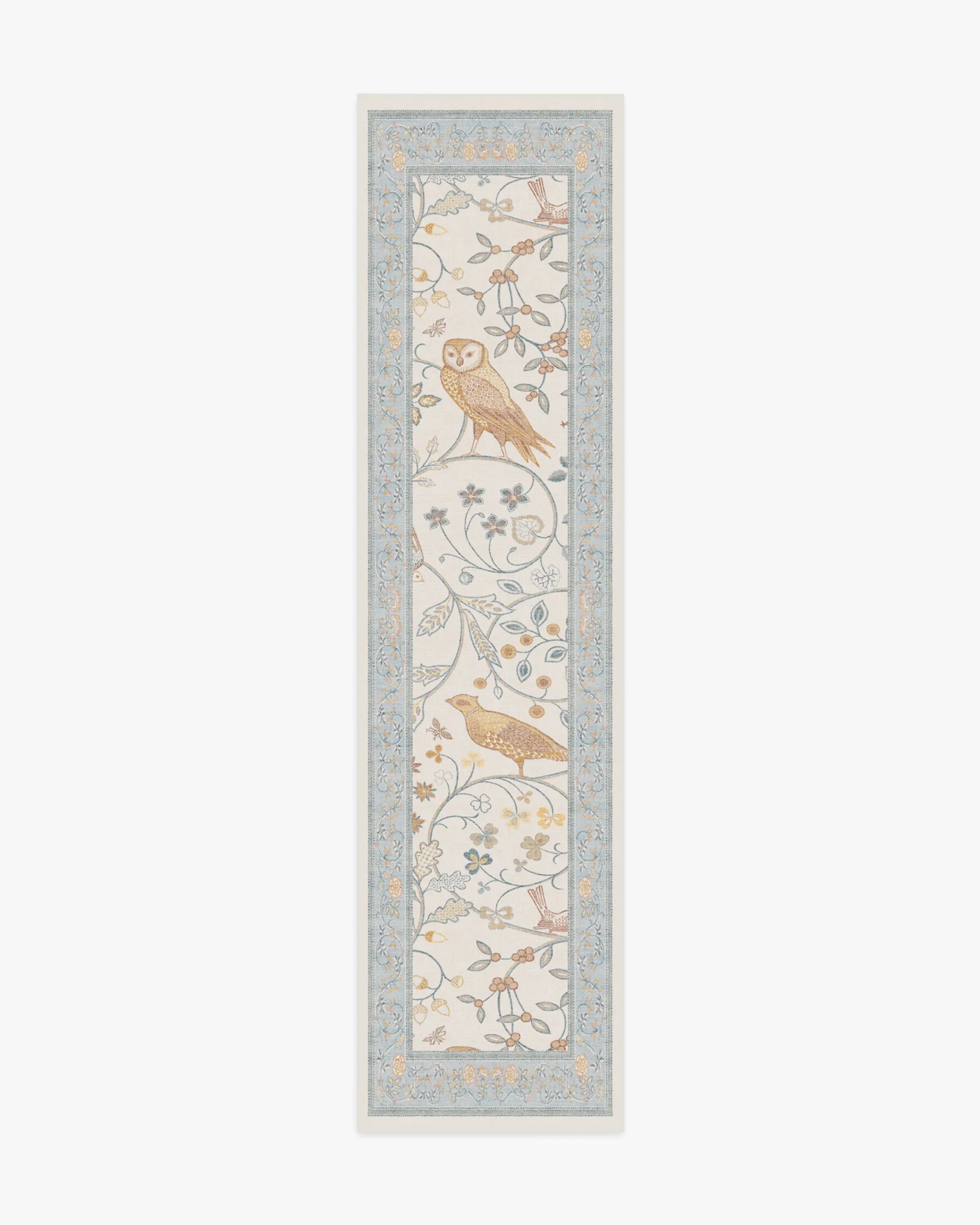 Runner Area Rug Machine Washable - Blue, Flatwoven