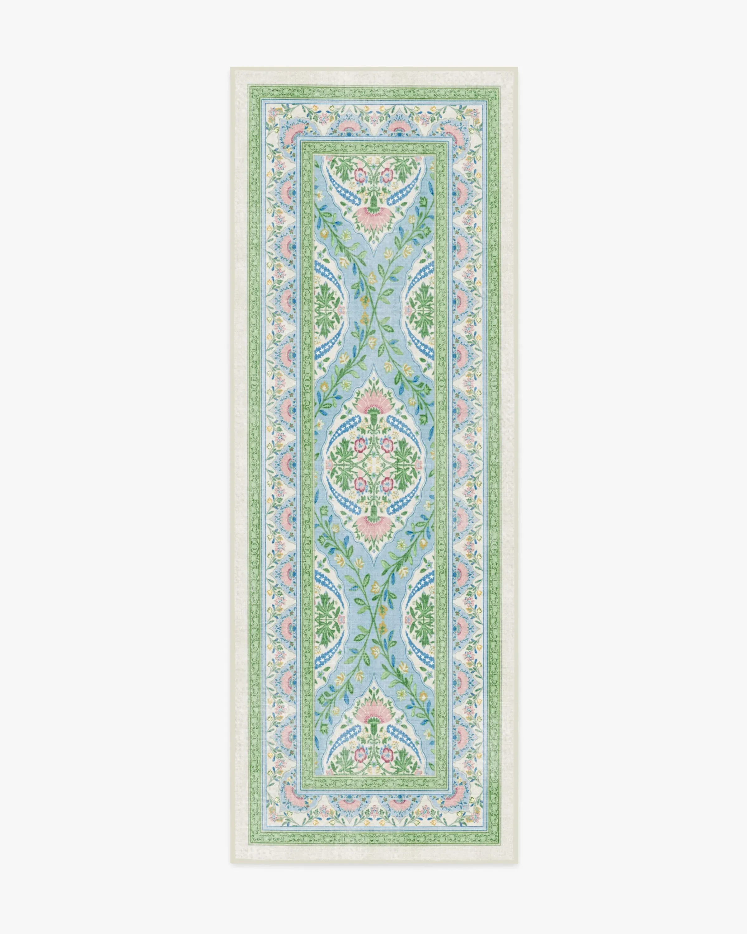 Runner Area Rug Machine Washable - Blue, Floral