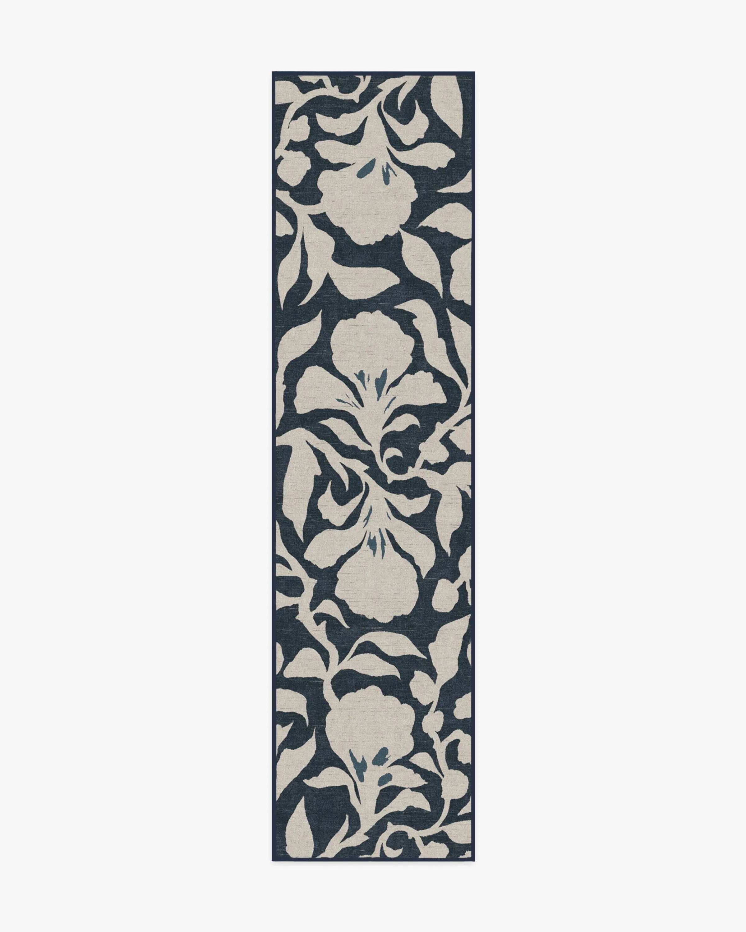 Runner Area Rug Machine Washable - Blue, Ivory