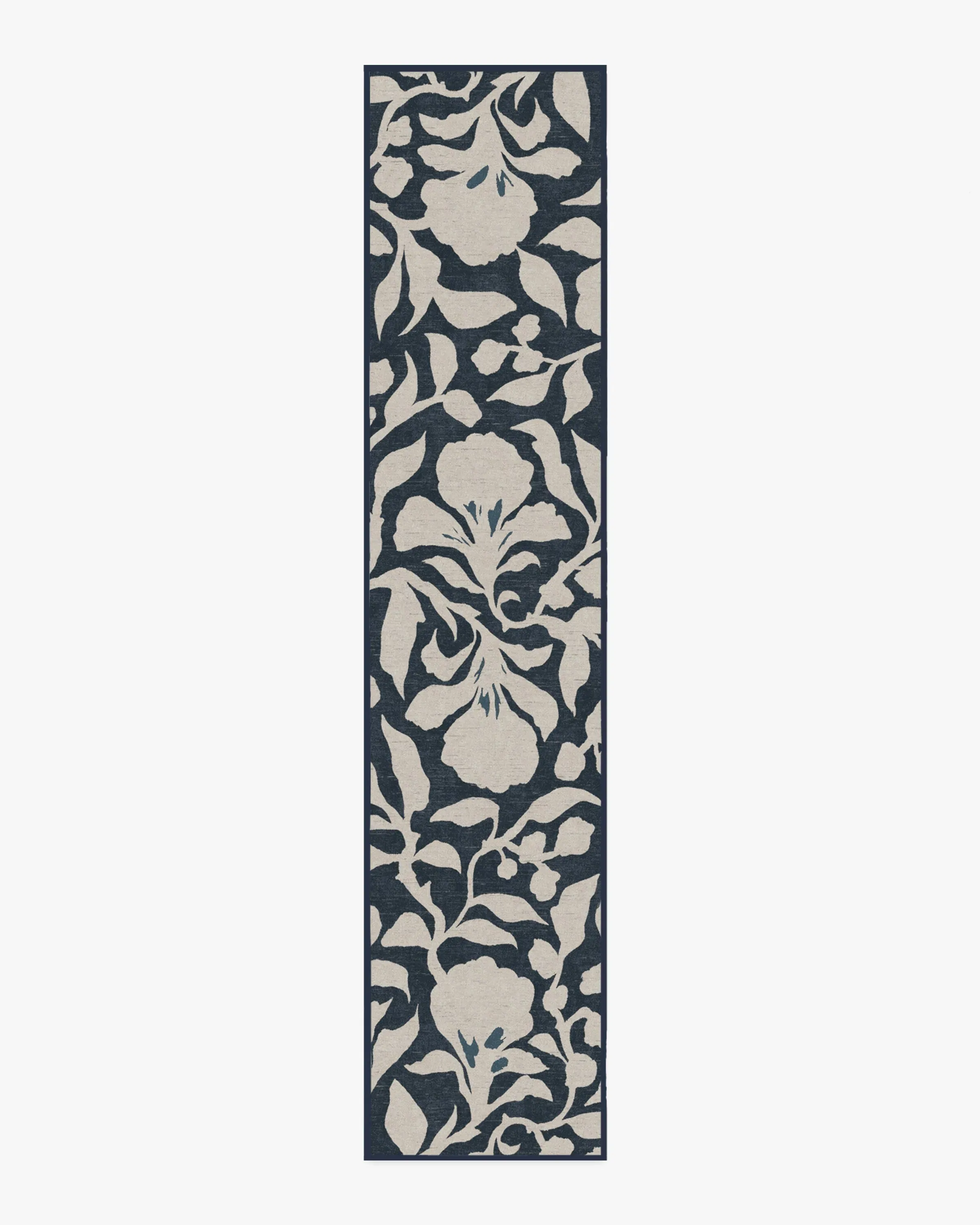 Runner Area Rug Machine Washable - Blue, Ivory