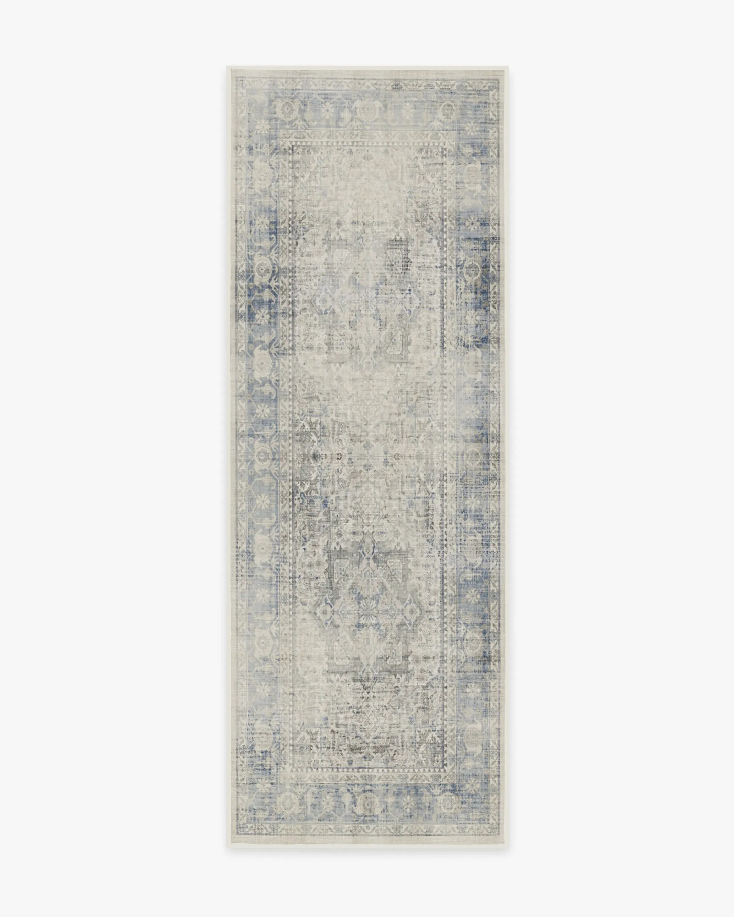 Runner Area Rug Machine Washable - Blue Quartz