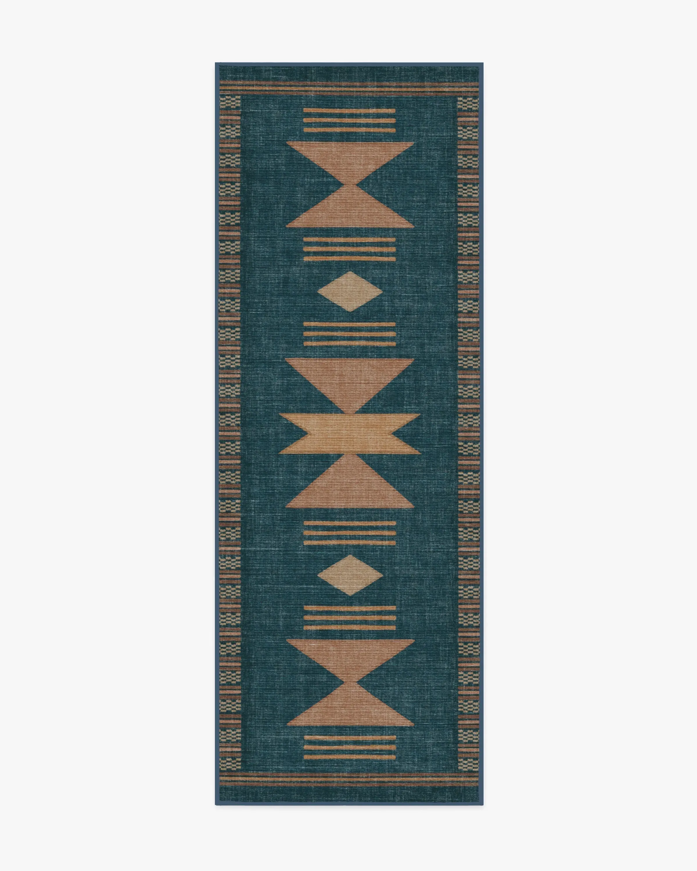 Runner Area Rug Machine Washable - Blue