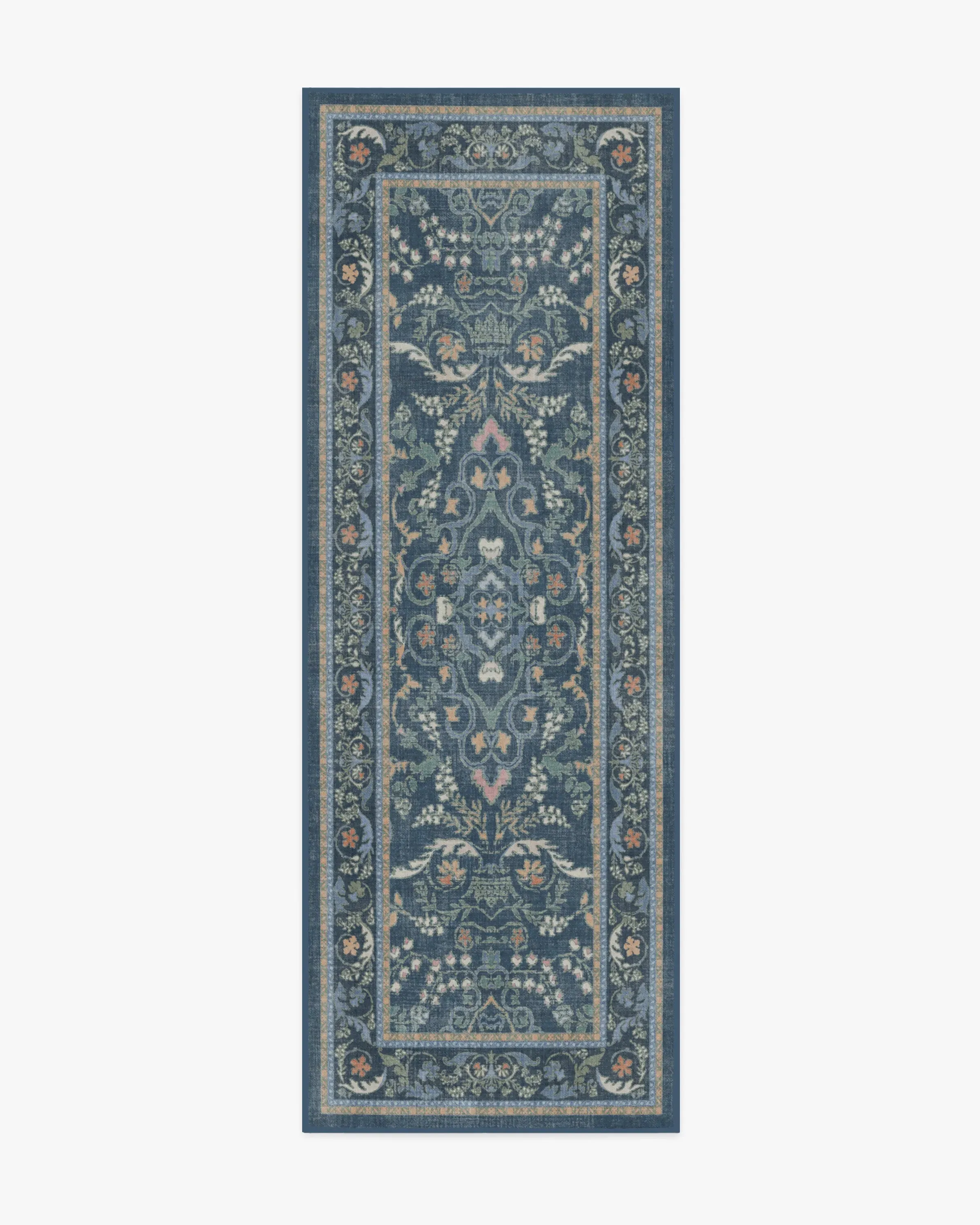 Runner Area Rug Machine Washable - Blue