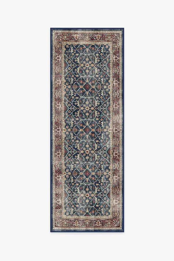 Runner Area Rug Machine Washable - Blue