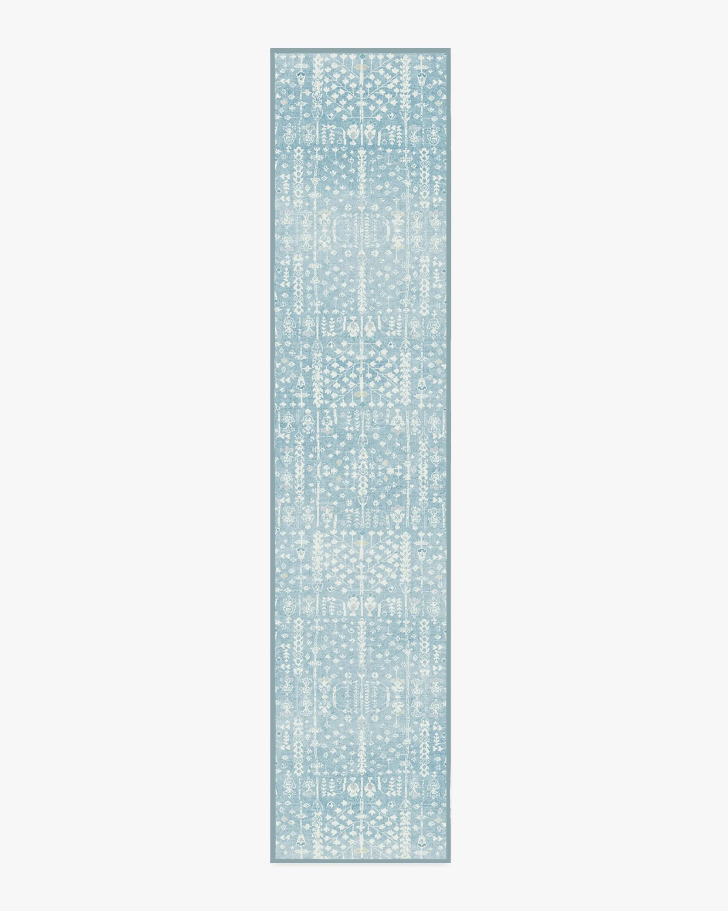 Runner Area Rug Machine Washable - Blue