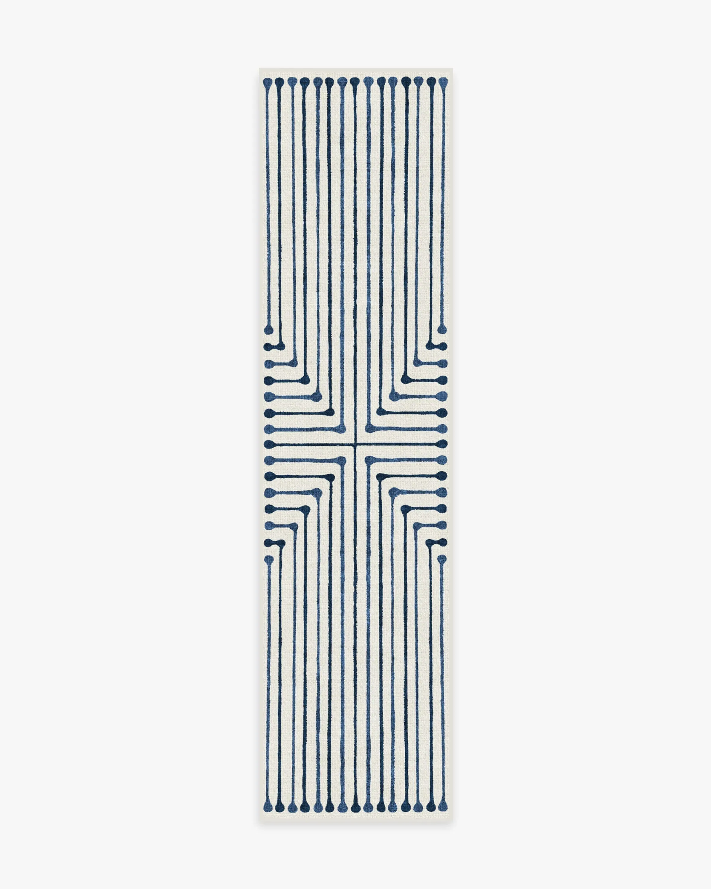 Runner Area Rug Machine Washable - Blue