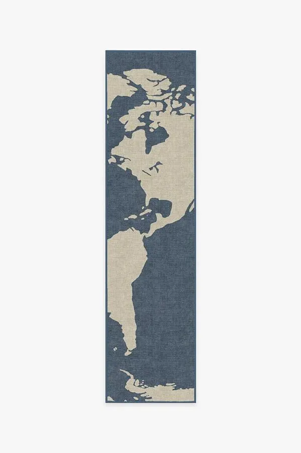 Runner Area Rug Machine Washable - Blue