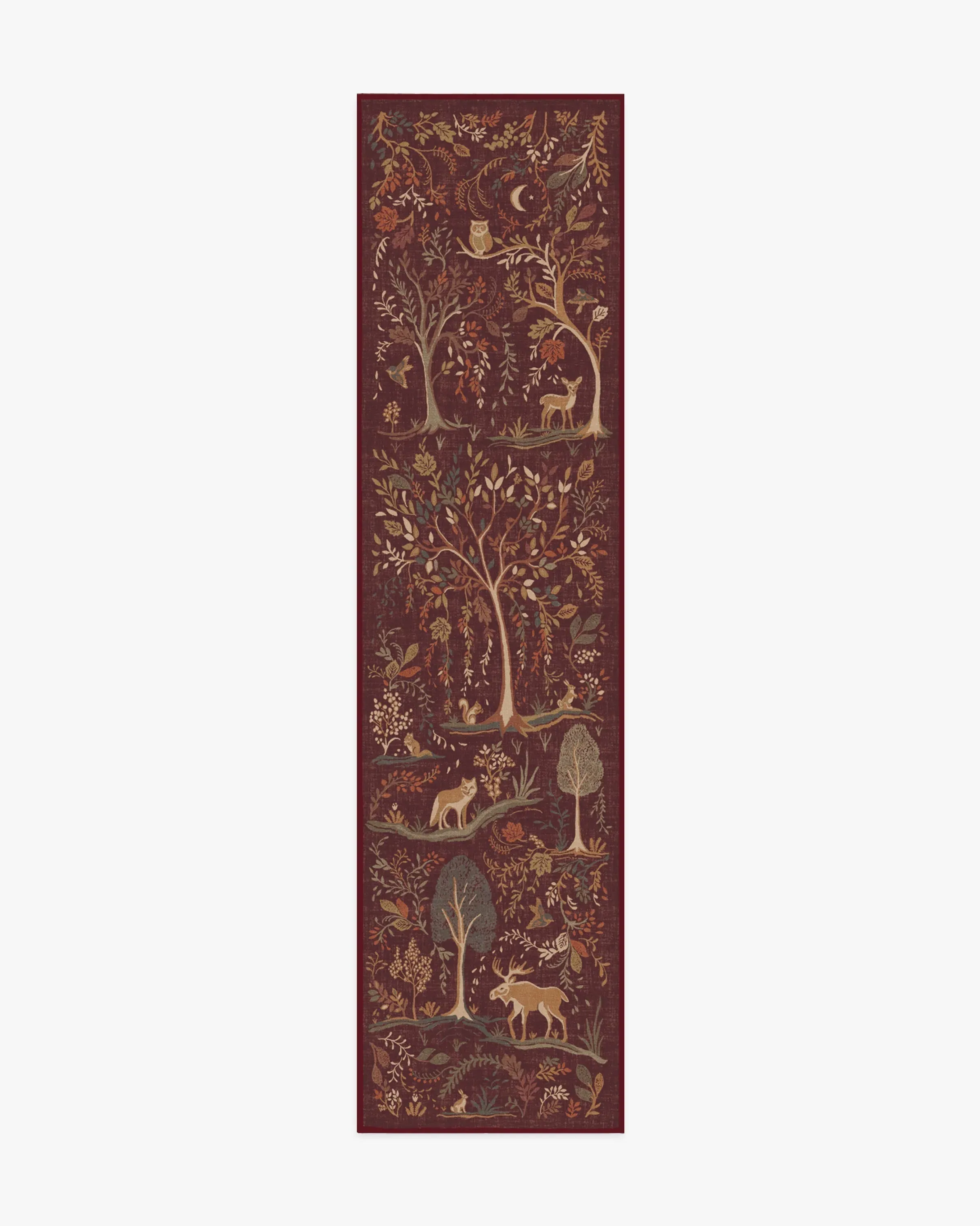 Runner Area Rug Machine Washable - Burgundy