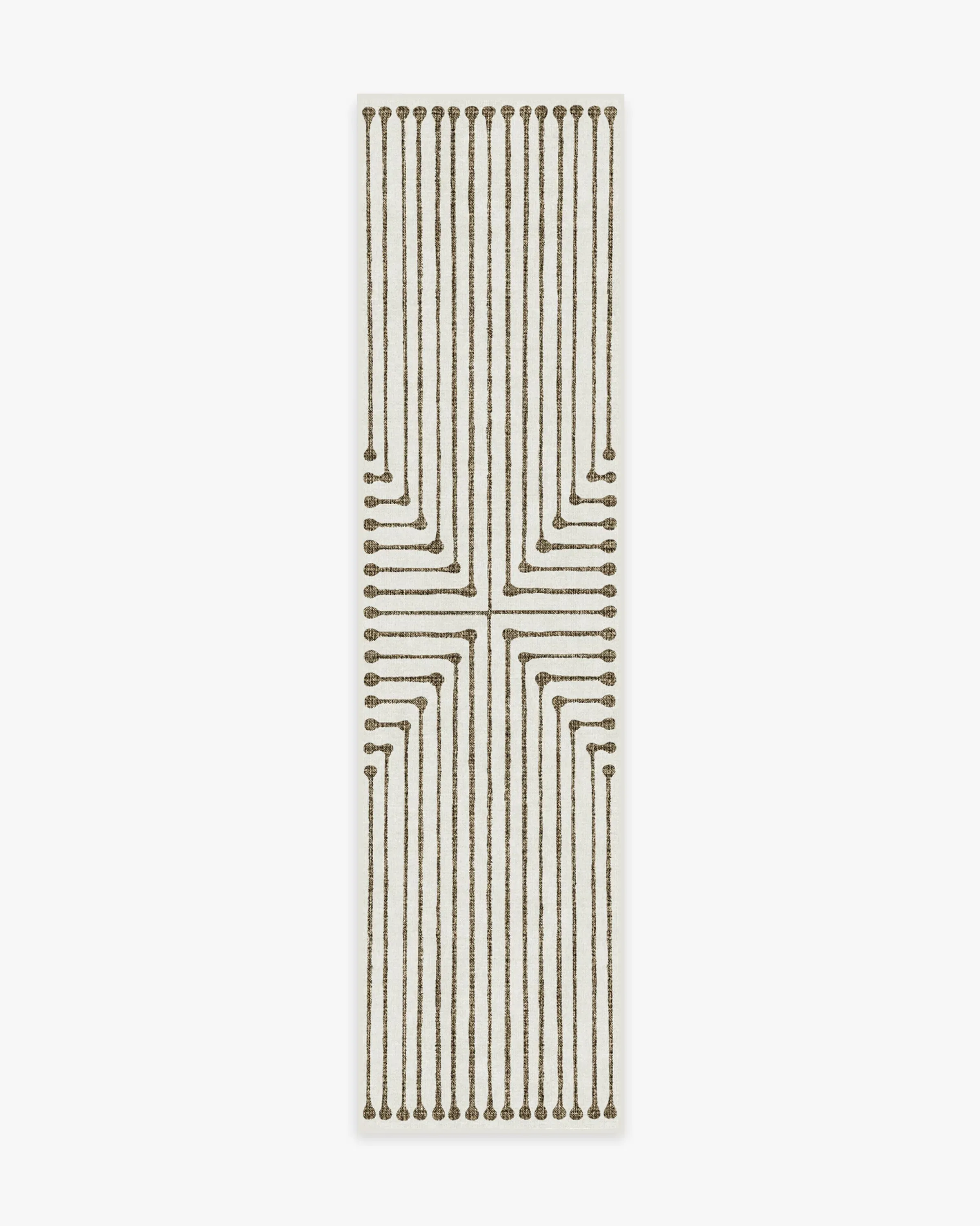 Runner Area Rug Machine Washable - Camel, Ivory