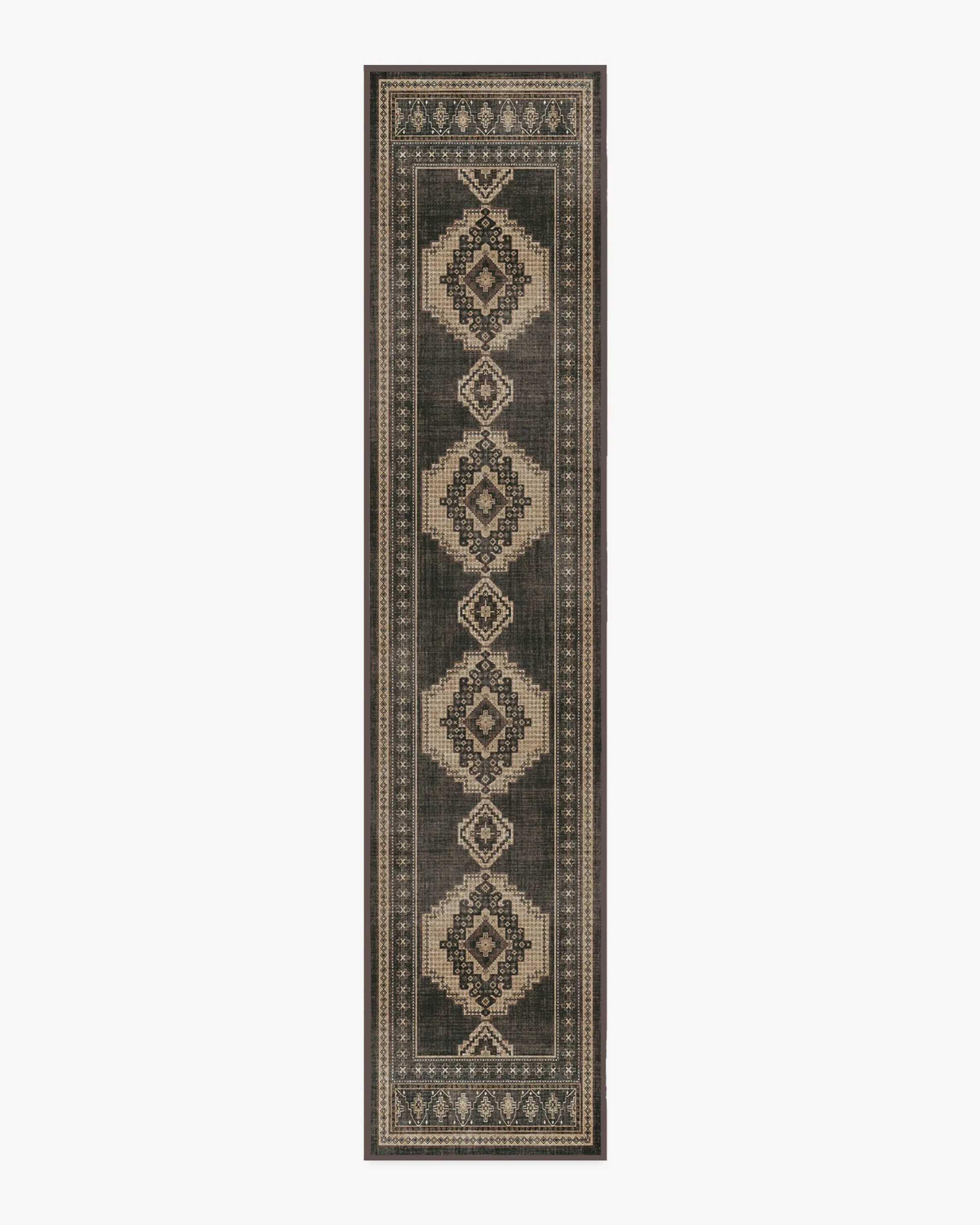 Runner Area Rug Machine Washable - Charcoal
