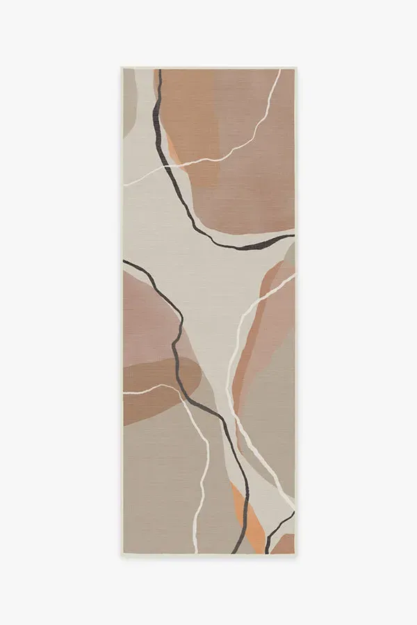 Runner Area Rug Machine Washable - Copper Rose