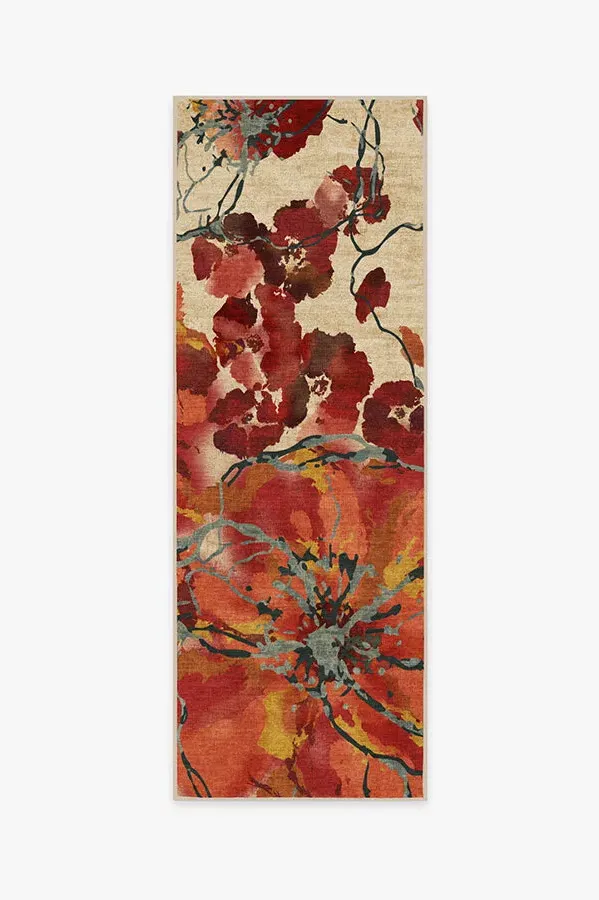 Runner Area Rug Machine Washable - Coral