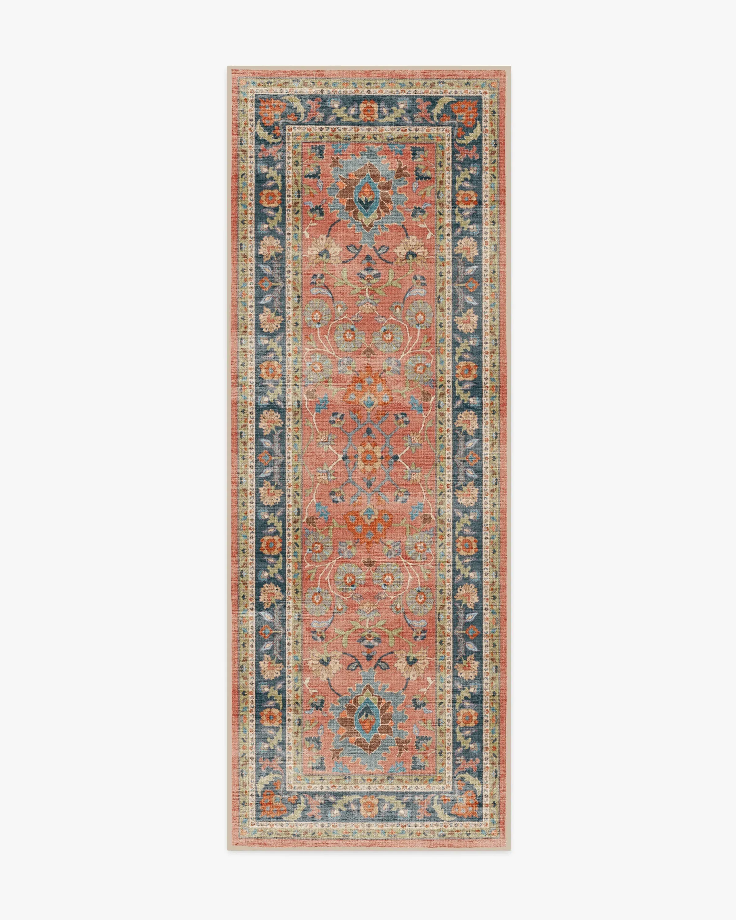 Runner Area Rug Machine Washable - Coral