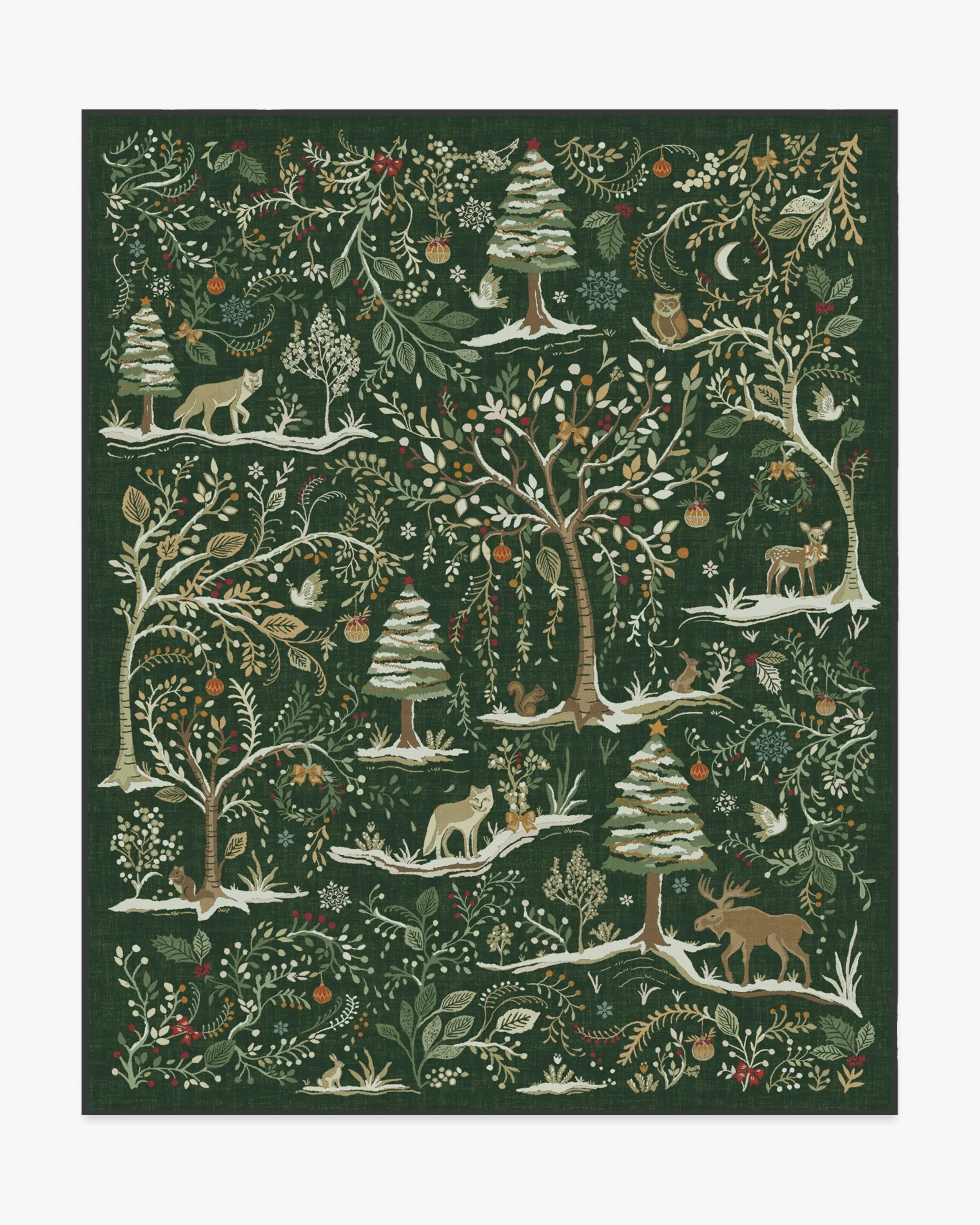 Runner Area Rug Machine Washable - Forest Green