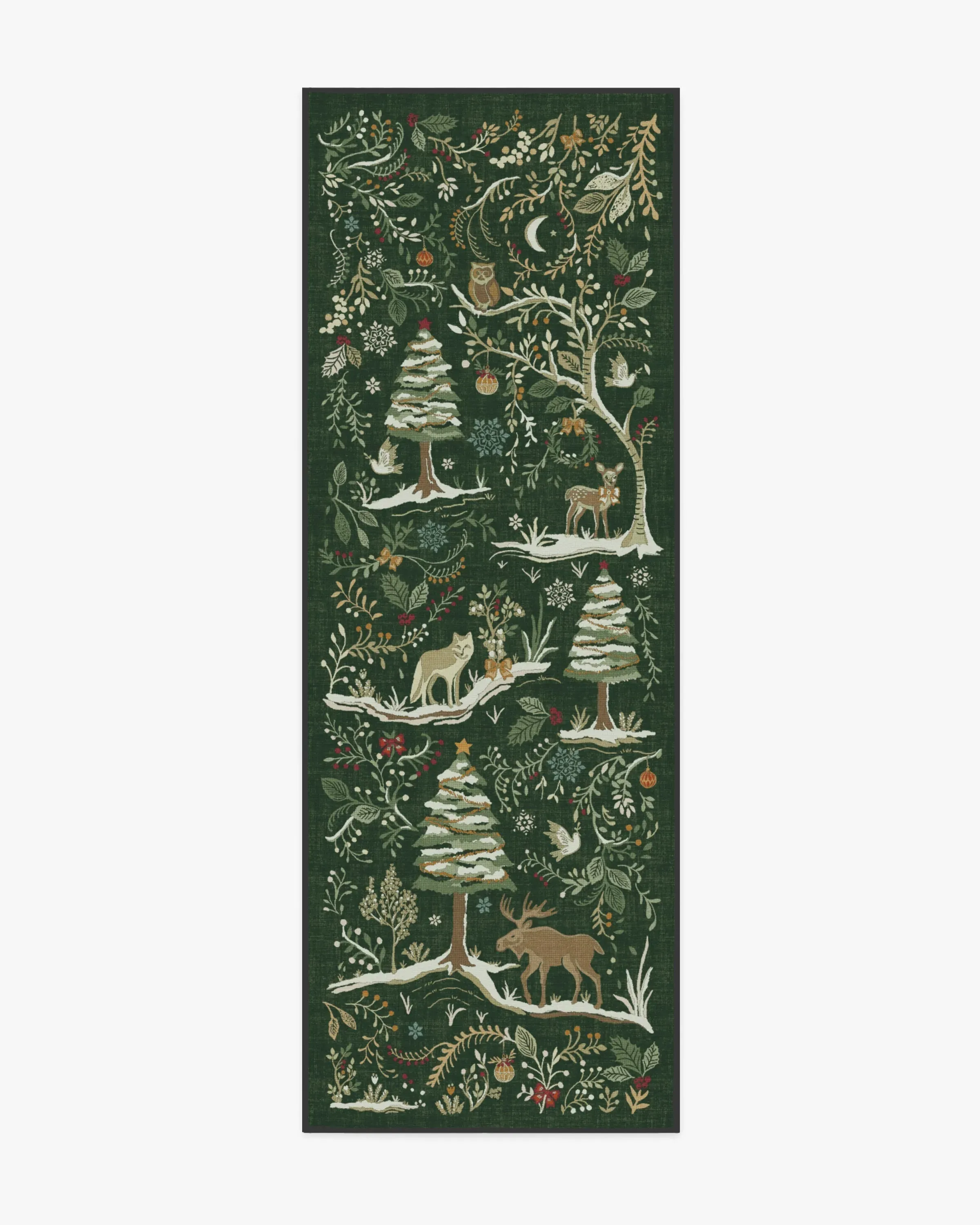 Runner Area Rug Machine Washable - Forest Green