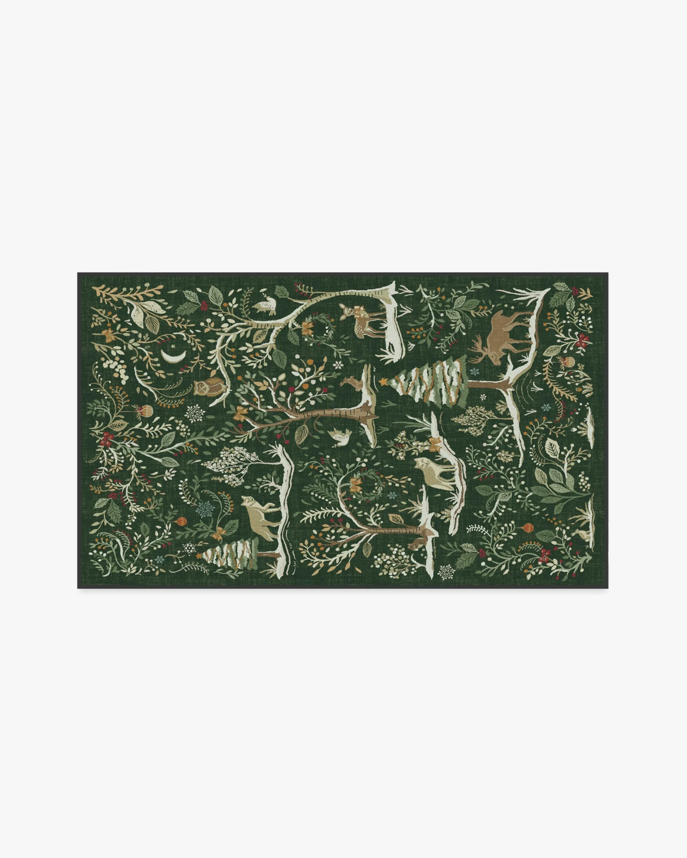 Runner Area Rug Machine Washable - Forest Green
