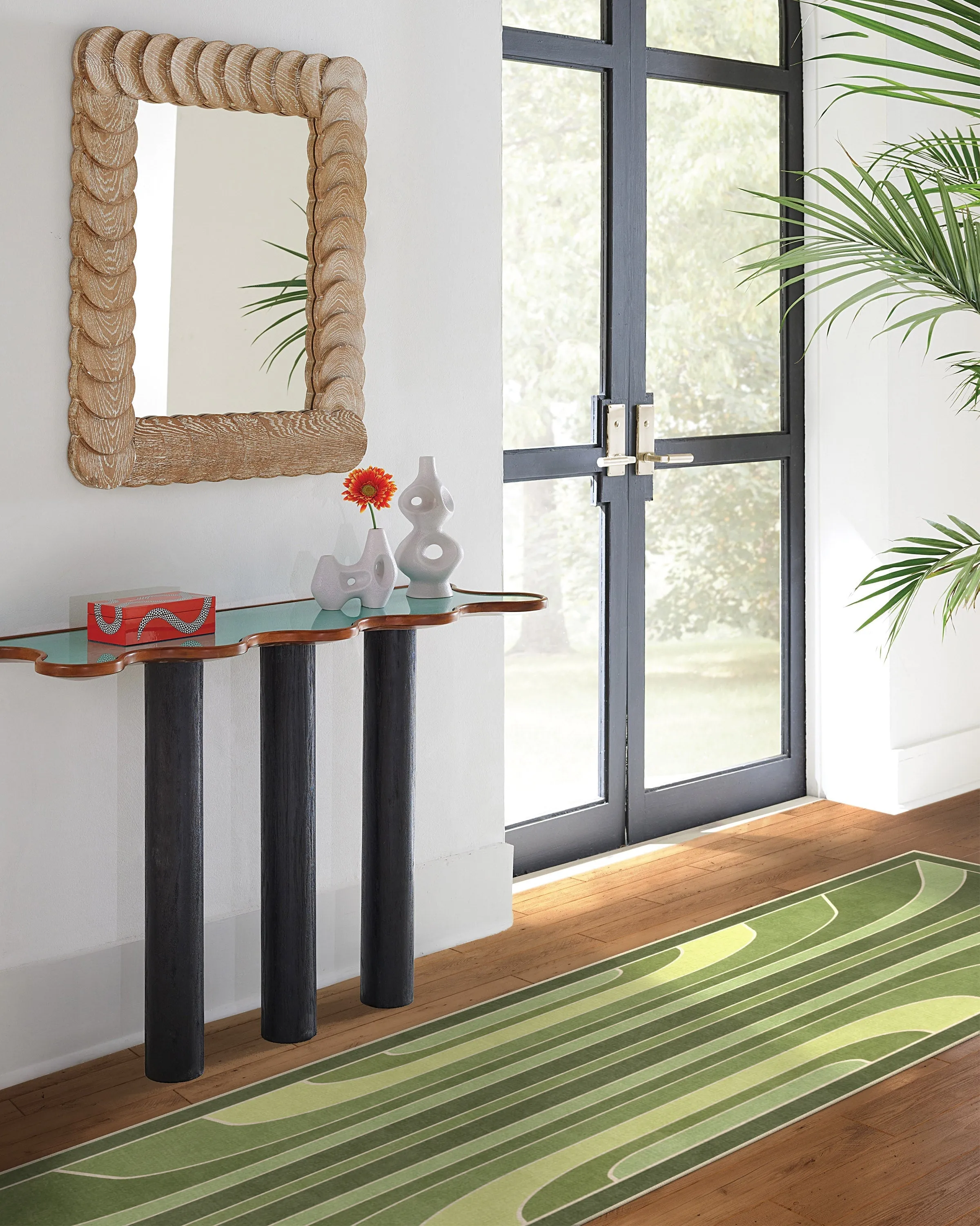Runner Area Rug Machine Washable - Green
