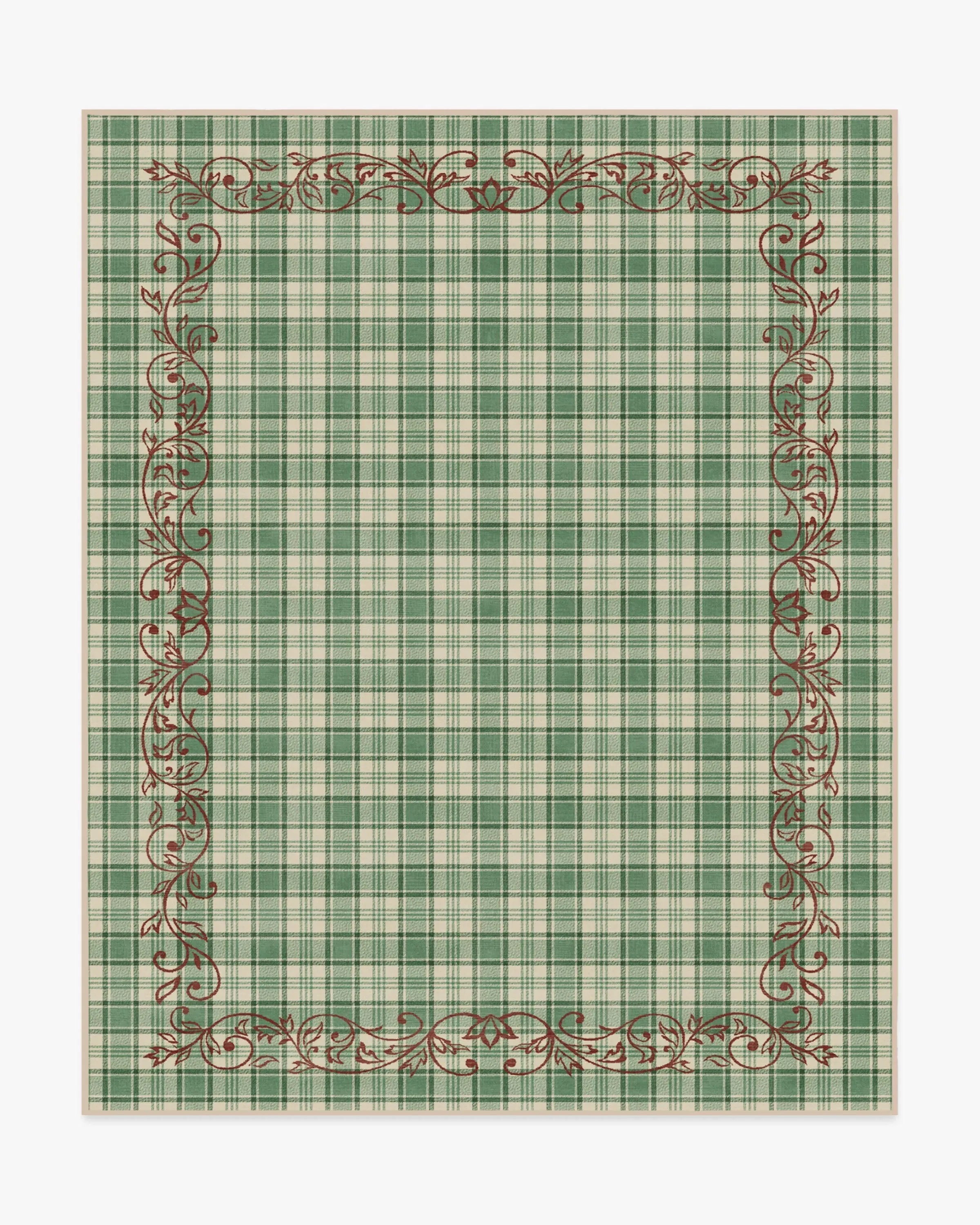Runner Area Rug Machine Washable - Green, Red