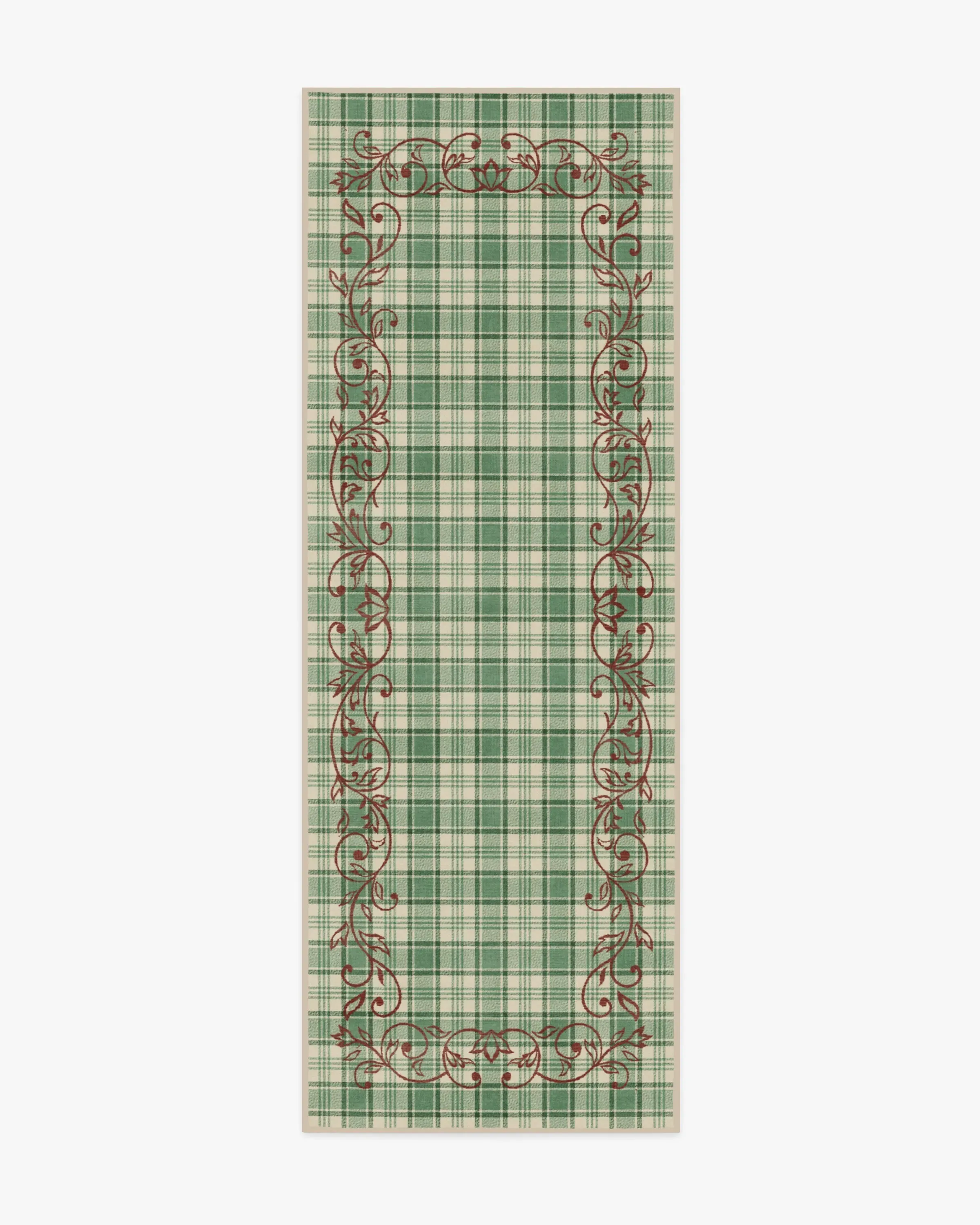 Runner Area Rug Machine Washable - Green, Red