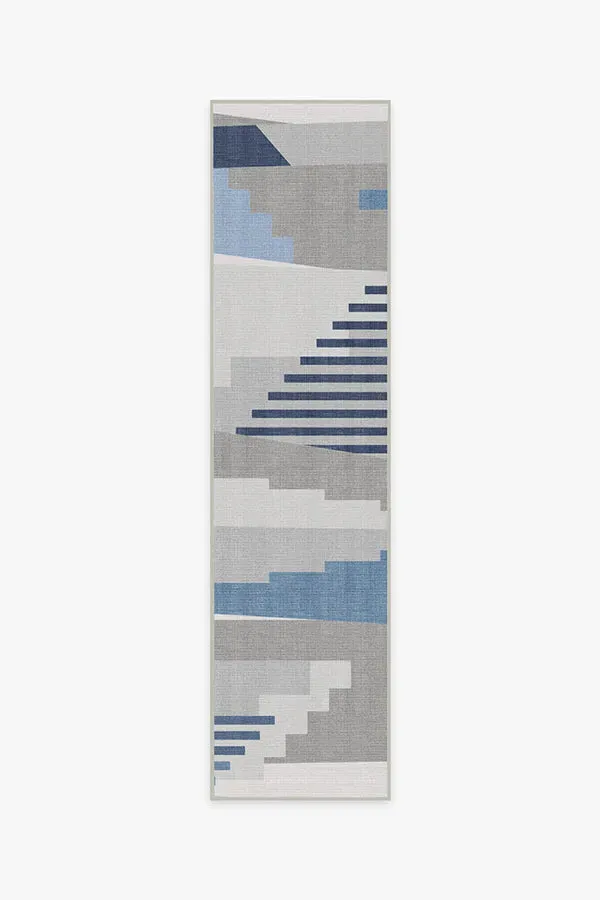 Runner Area Rug Machine Washable - Grey, Blue