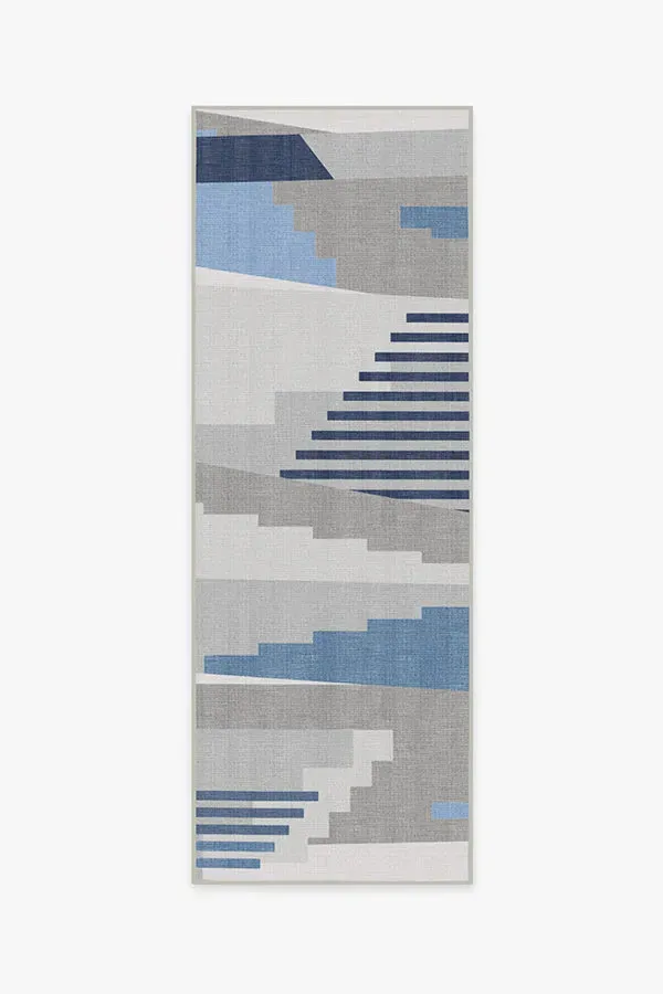 Runner Area Rug Machine Washable - Grey, Blue