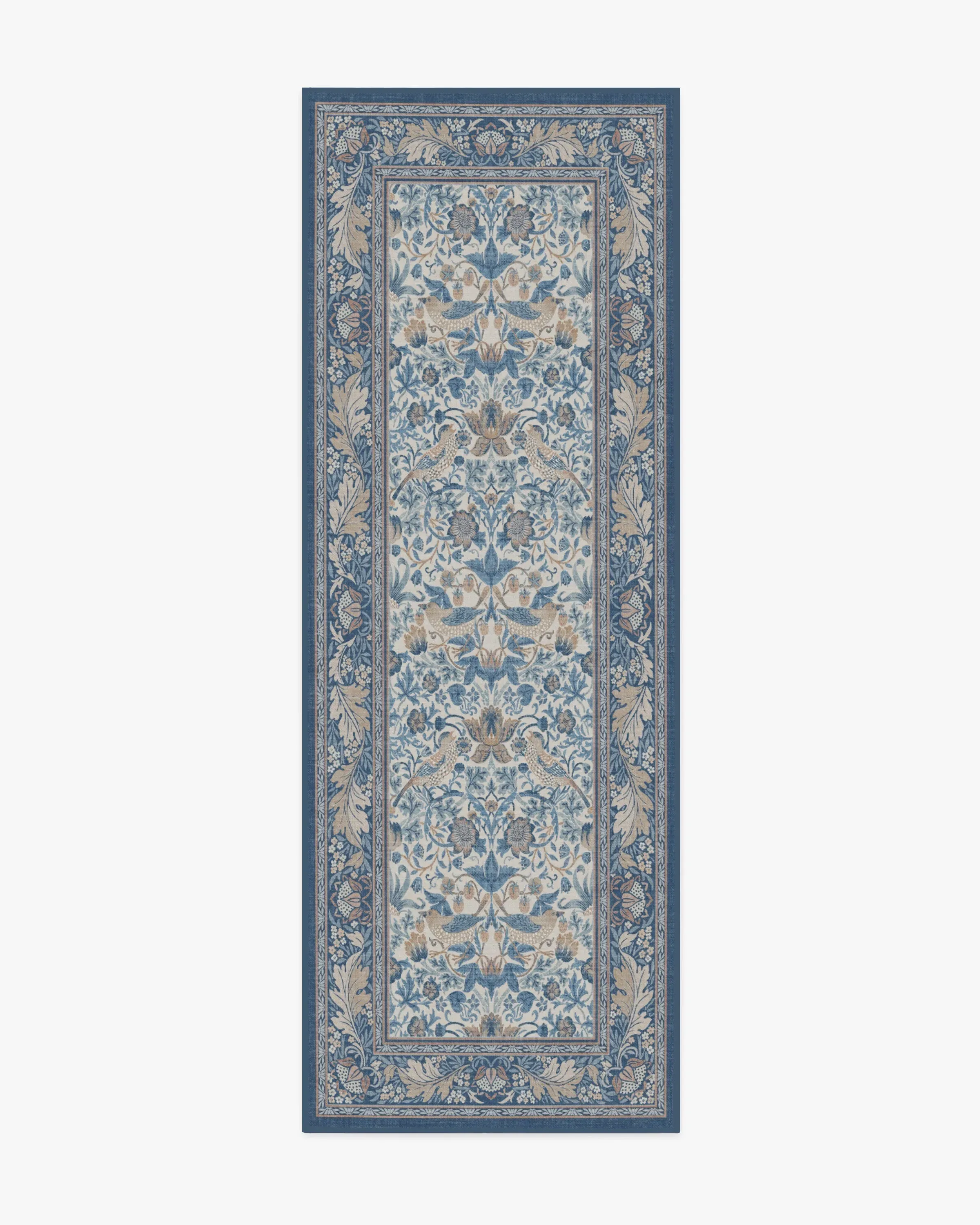 Runner Area Rug Machine Washable - Indigo, Flatwoven