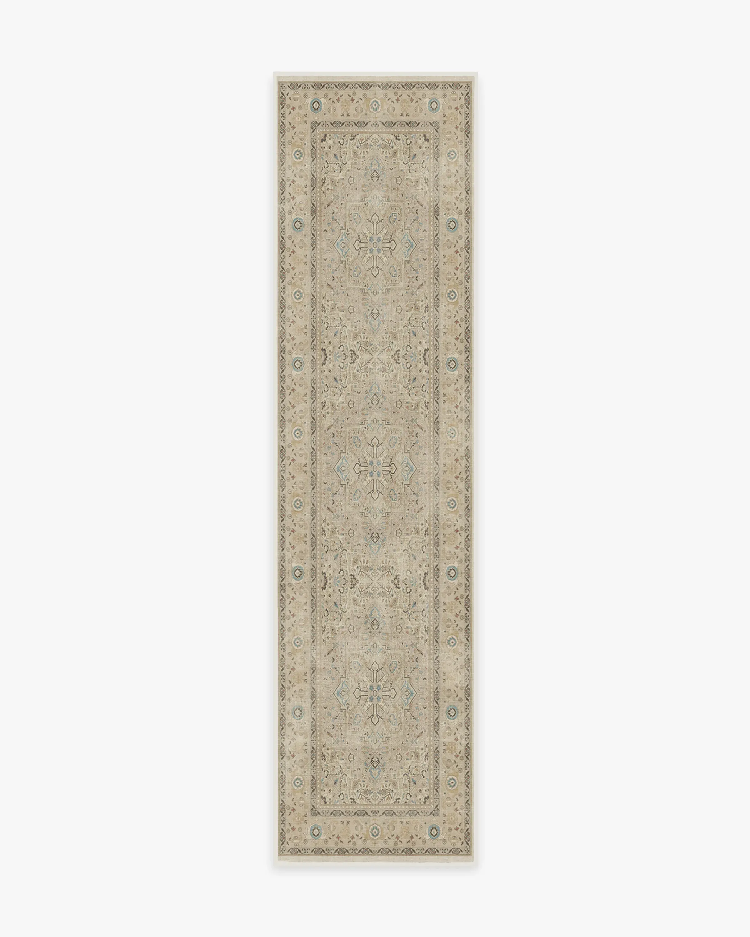 Runner Area Rug Machine Washable - Ivory, Chenille