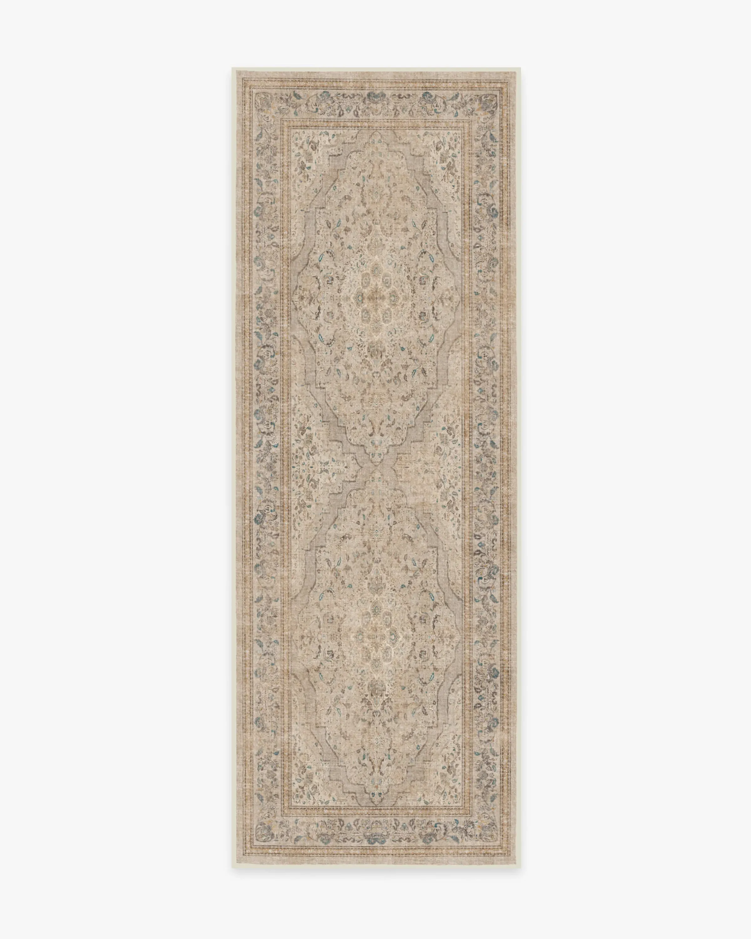 Runner Area Rug Machine Washable - Ivory, Chenille