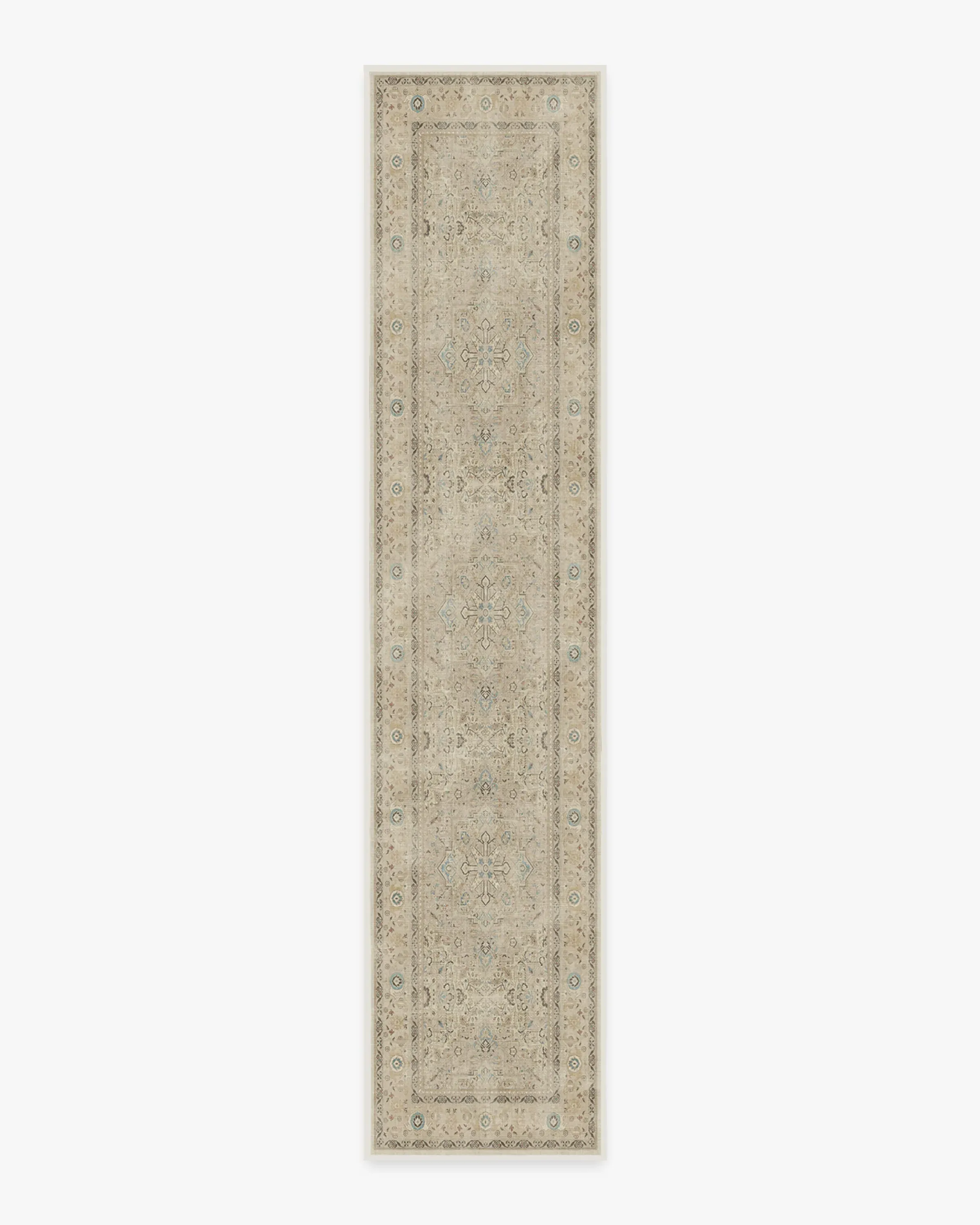 Runner Area Rug Machine Washable - Ivory, Chenille