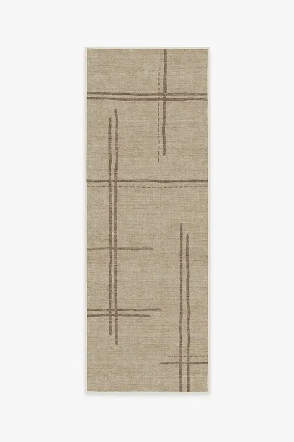 Runner Area Rug Machine Washable - Latte Brown