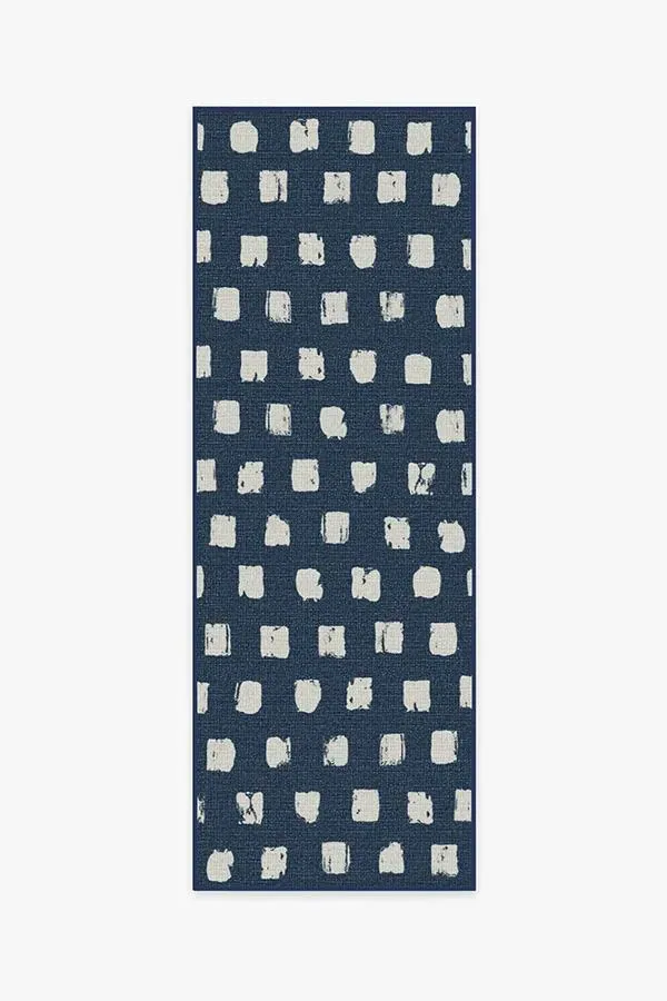 Runner Area Rug Machine Washable - Navy